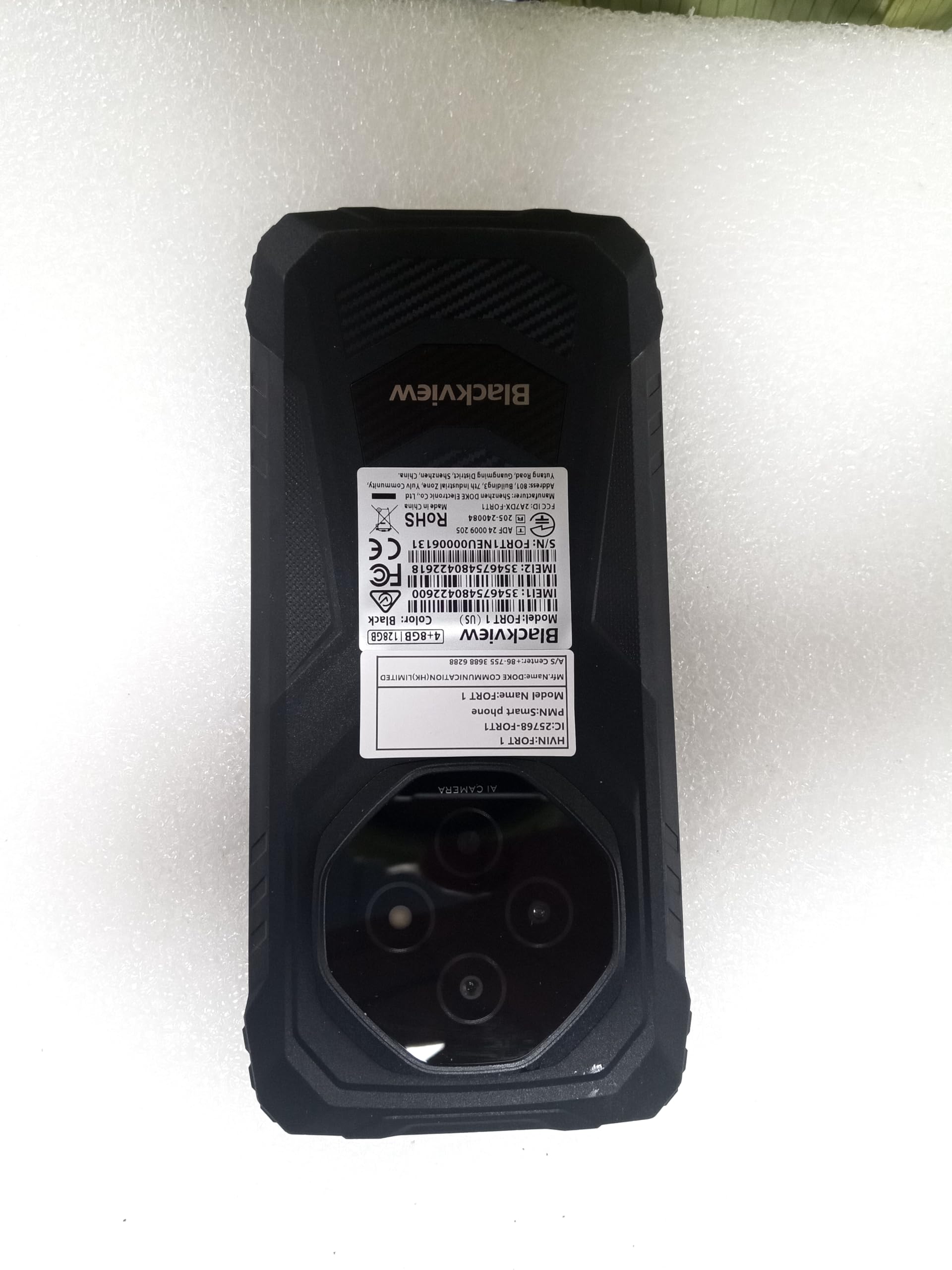 Blackview Fort 1 Rugged Smartphone Android 15, Batteria 10000mAh Telefono Indistruttibile, Gemini AI, 18(6+12) GB+256GB/2TB TF Celluare Antiurto, 6.56" HD+, 4G/NFC/OTG/Fingerprint/GPS/2 Anni Garanzia