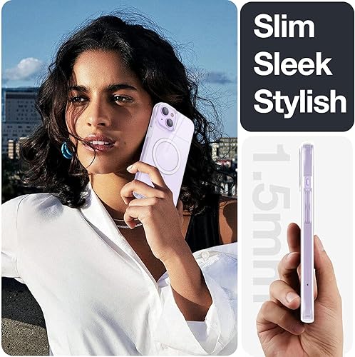 Miniatura 7 de Funda compatible con iPhone 1413 compatible con Magsafe y protección de grado militar Funda delgada magnética transparente transparente para iPhone