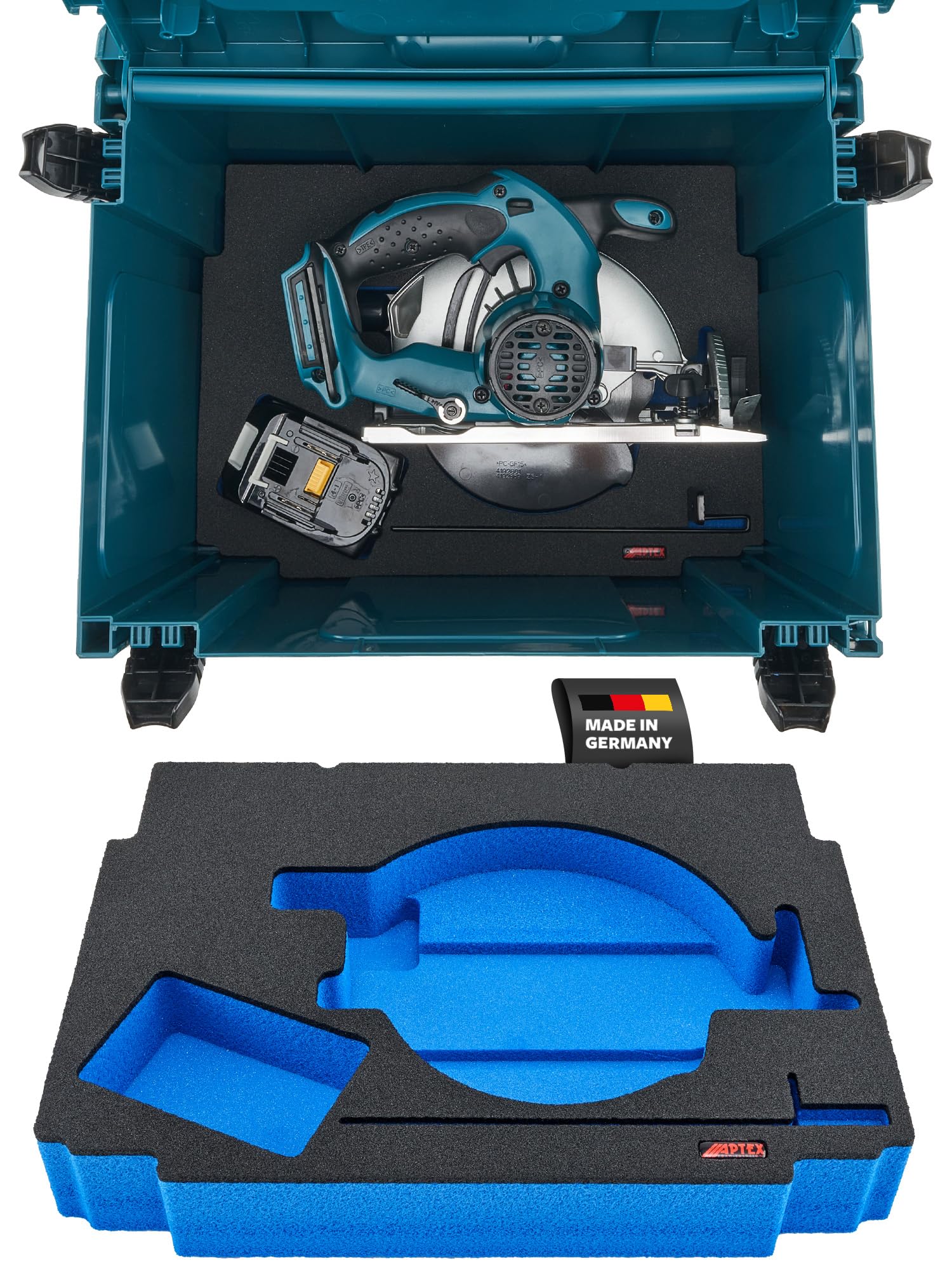 APTEX Schaumeinlage passend für Makita Akku-Handkreissäge DSS 611 für MakPac Gr. 4