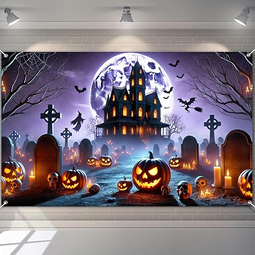 BlissYard Halloween Banner Halloween Party Decoration Supplies Haunted House Pumpkin