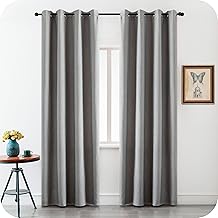 GIRASOLE HOME Coppia Tende Pantelleria Semi Oscuranti Antifiamma Fantasia a Tratteggi Tessuto Ignifugo Certificato 2 Pannelli da 140x275cm con Occhielli, Grigio