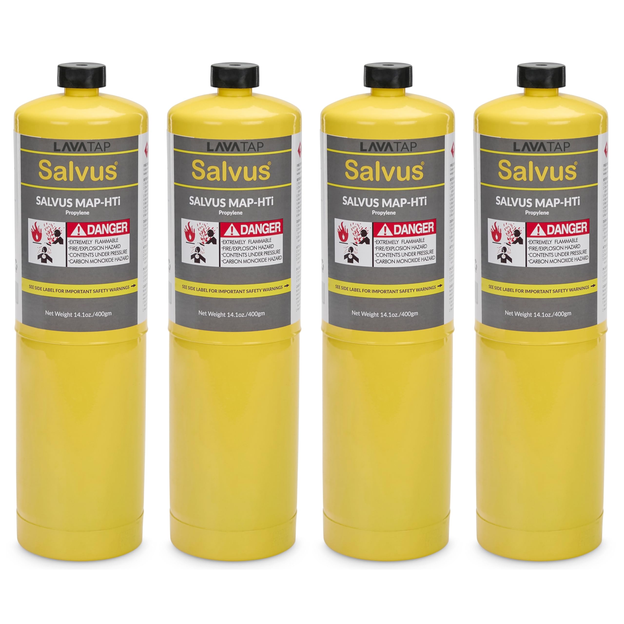 4 x Salvus Map HTi Mapp Gas Bottle for Blowtorch Plumbers Soldering
