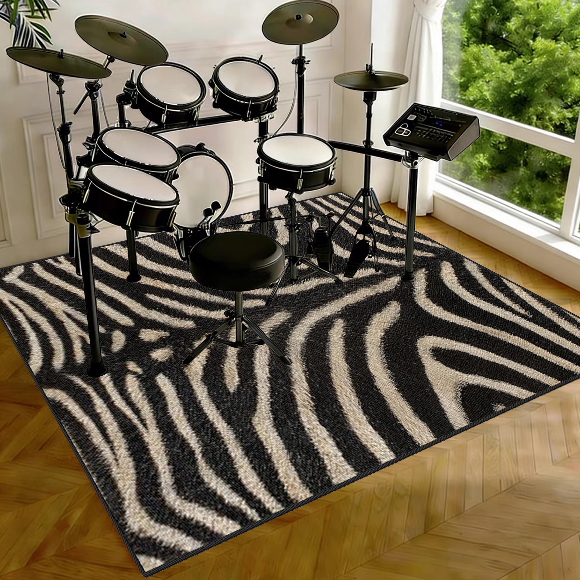 Elektroniczna mata perkusyjna dźwiękoszczelna mata bębnowa mata ochronna do akcesoriów perkusyjnych mata akustyczna mata podłogowa do instrumentów muzycznych 150 x 120 cm