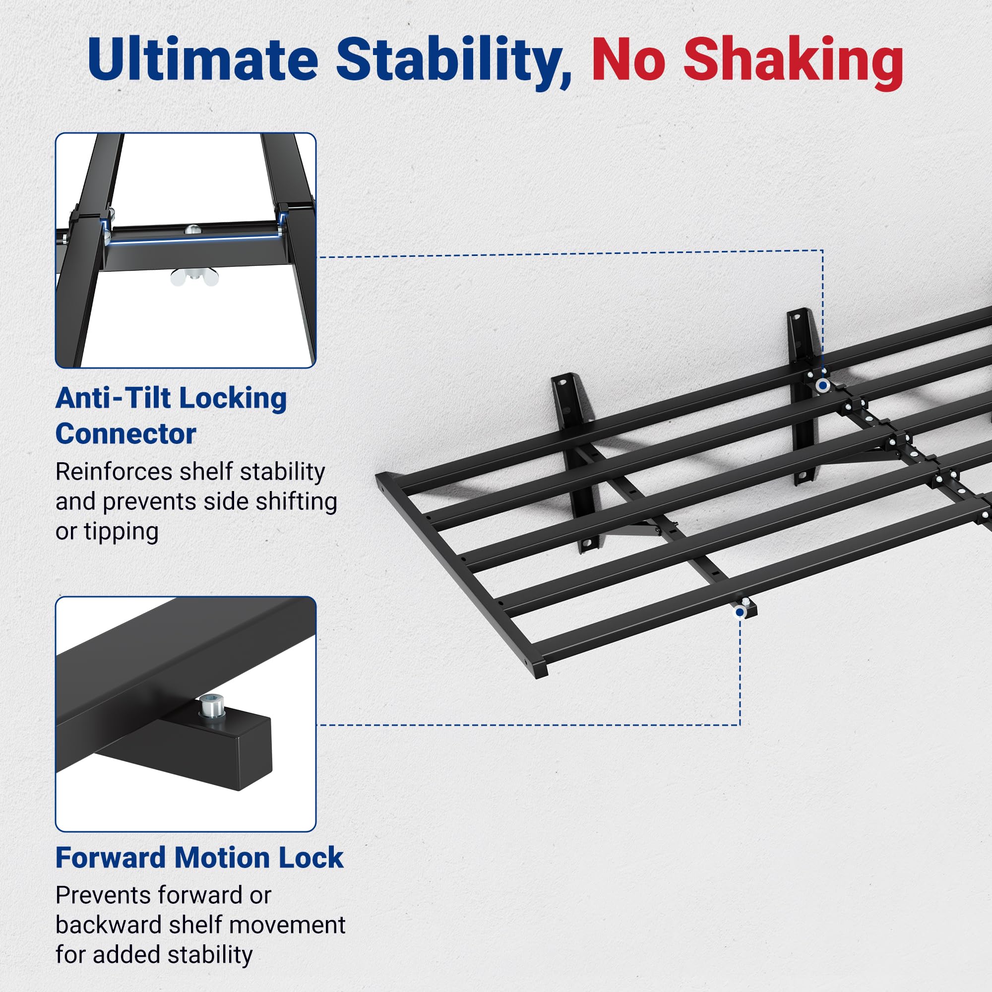 FLEXIMOUNTS 2-Pack 2x6ft Heavy Duty Garage Wall Shelving, 1200lbs Capacity, Gara — product photo