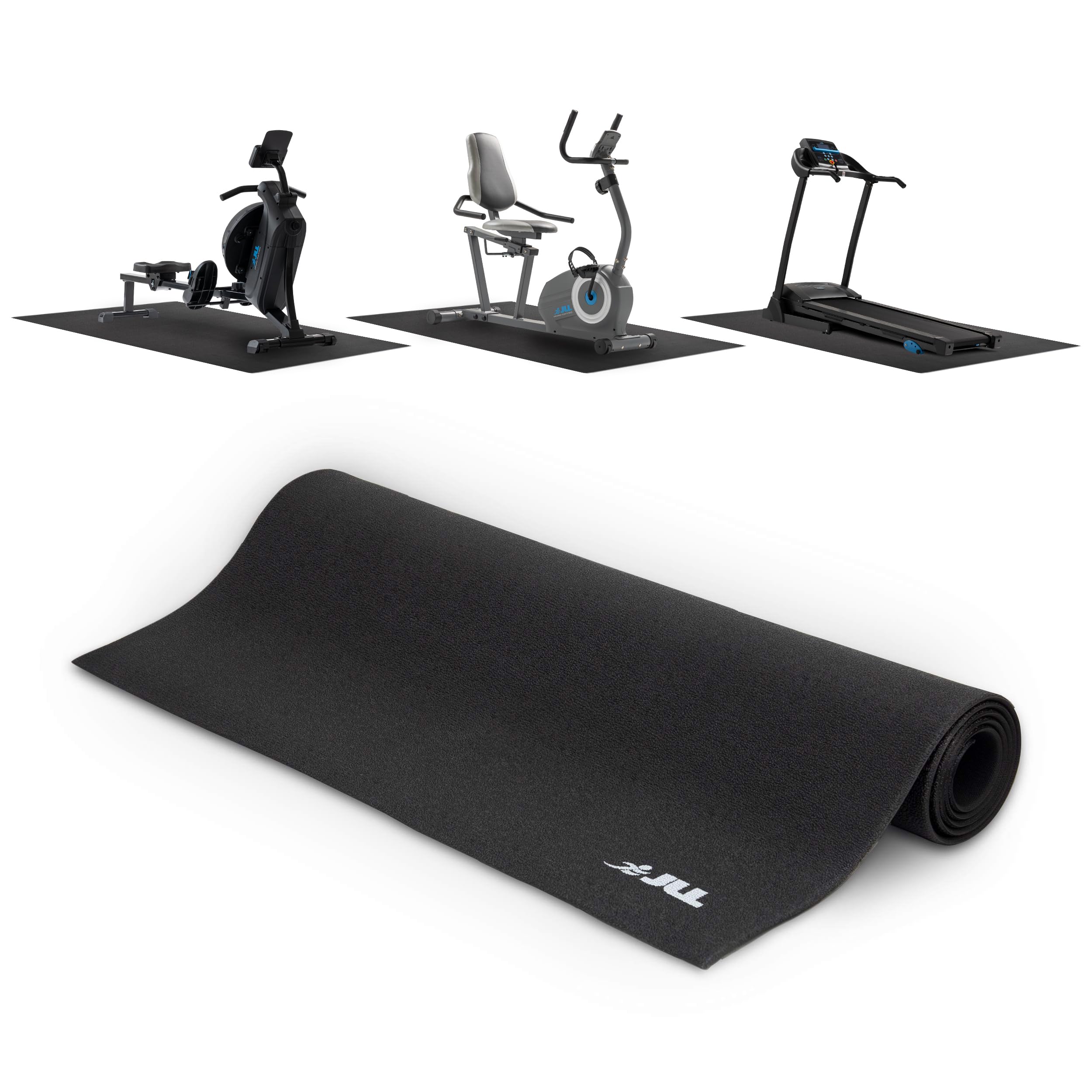 JLL Treadmill Mat Floor Protector, Exercise Equipment Mat for Noise Reduction, Durable All-Purpose Mat - 180 cm x 80 cm