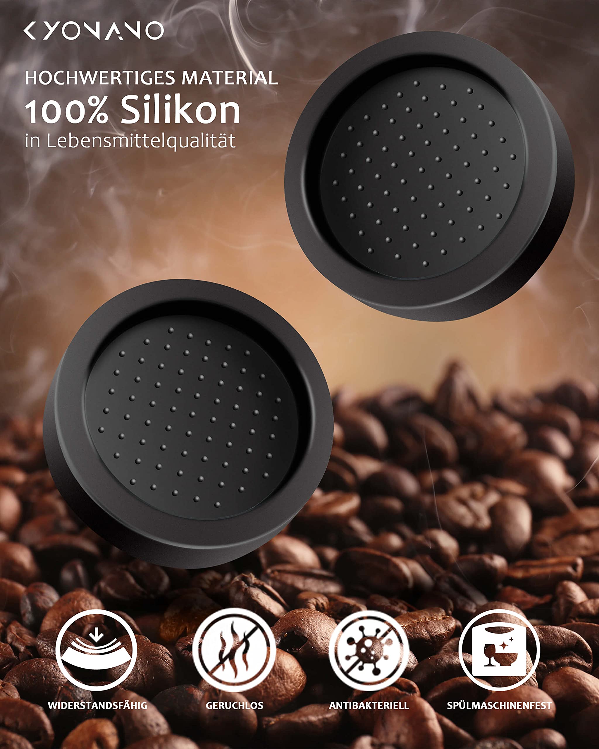 KYONANO Tappetino Pressino per caffè Siliconi Pressatura Mat Tamper Mat caffè Espresso Tappetino Antimanomissione Silicone Pad Mat Antiscivolo Bar Barista Accessori 19x15x4.5cm