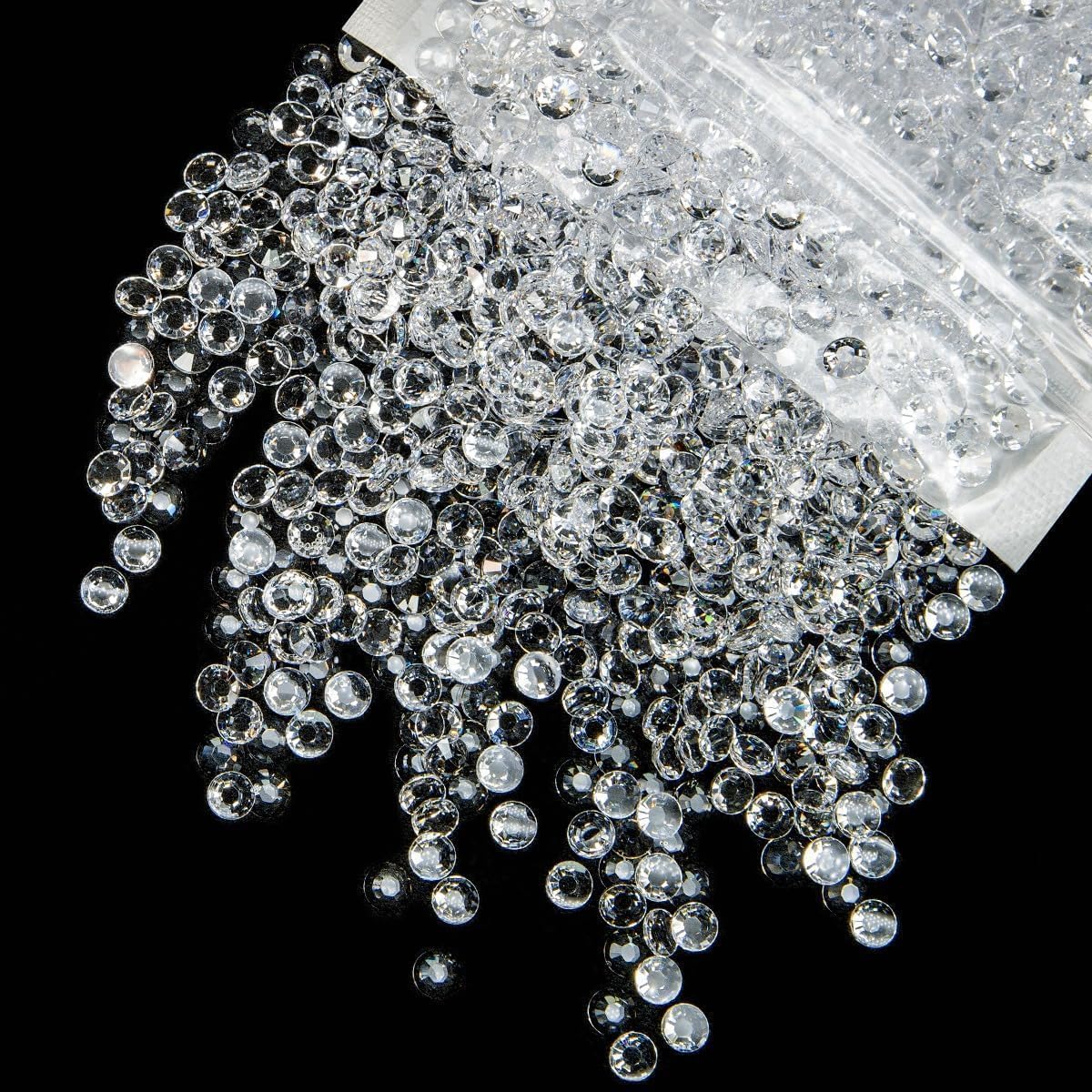 10000PCS 2mm Small Transparent Resin Rhinestones Bulk SS6 Flatback Jelly Stones Clear Diamonds Gems Bling Charms for Nails Face Eyes Makeup Tumblers Bottles DIY Crafts Shoes Clothes Phones Book