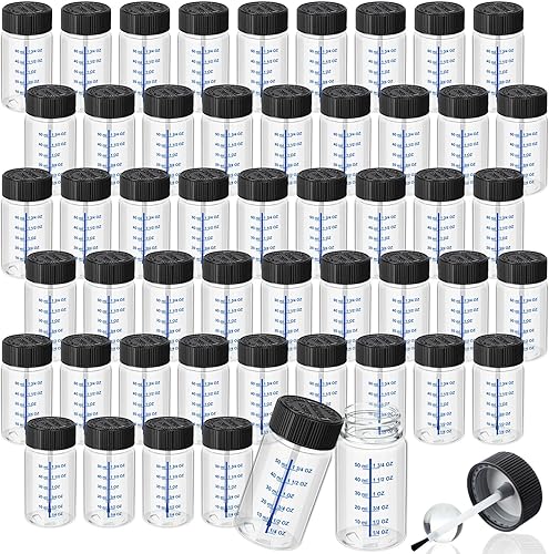 Miniatura 7 de Mumufy 60 botellas de pintura de retoque de pintura con cepillo y tapa, botella de pintura vacía de retoque con bolas de mezcla de pintura de 2