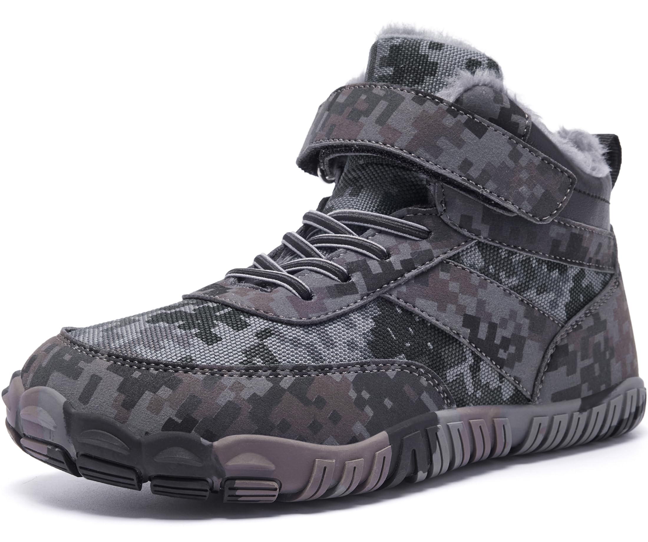 Boys Winter Boots Camouflage Snow Warm Faux Fur Lined Water-Resistant Shoes (Little Kid/Big Kid)