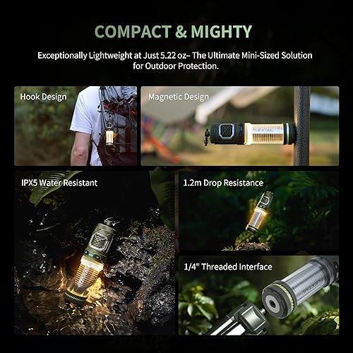 Miniatura 7 de FLEXTAIL Repelente de mosquitos pequeño recargable con calefacción de 329 F con zona de protección de 30 pies, ultra mini con luz de campamento,