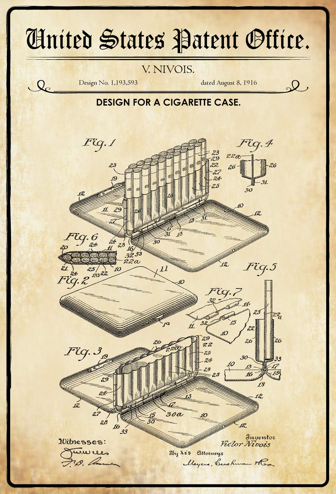 Schatzmix Treasure mix patent for a cigarette case, metal sign, 20 x 30 cm, tin sign, tin, multi-coloured, 20 x 30 cm