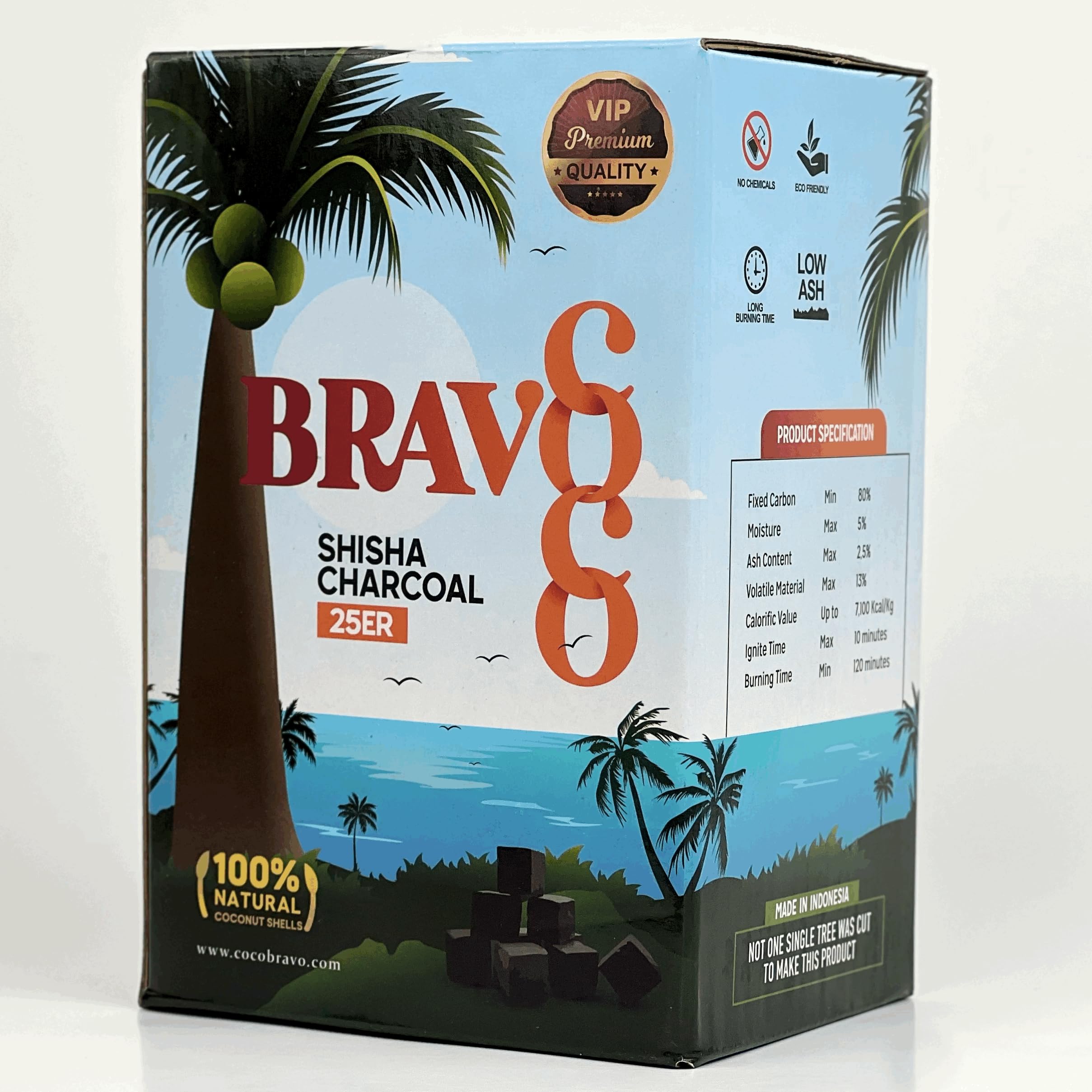 Amazon.com: Coco Bravo Natural Coconut Hookah Charcoal Shisha Coal