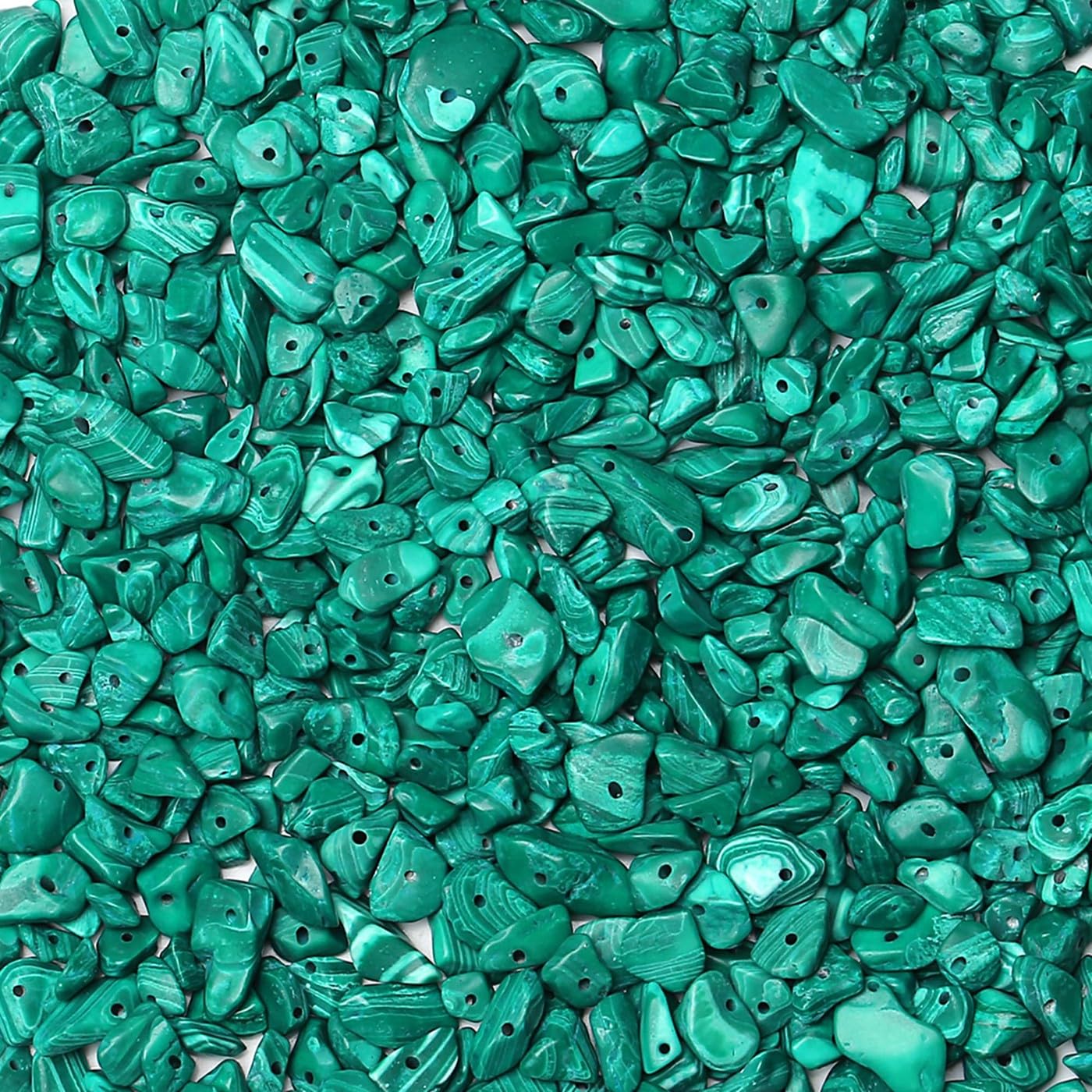 XIANNVXI 400 Pcs Malachite Green Round Craft Beads, 5-8mm, Green, Z4 - Malachite - Image 2