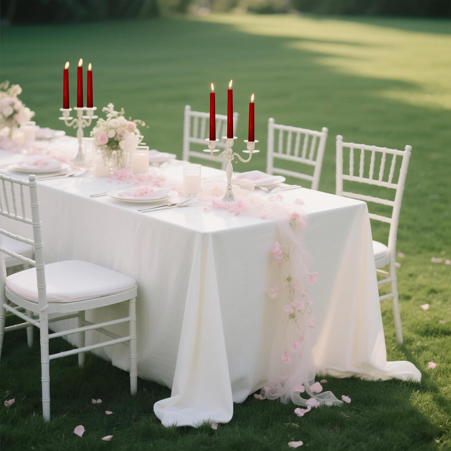 8 Pack 10 Inch Burgundy Smooth Taper Candle Set, 7/8 Inch Unscented Driples Candlesticks for Home Decoration, 6-7 Hours Burn - Image 6