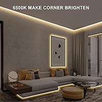 Vista 2 de 16.4ft COB Led Strip Light with Remote, 2700K Ra93+ Dimmable Bright Warm White Led COB Strip Light, White Led Strip Light for Mirror, Stair