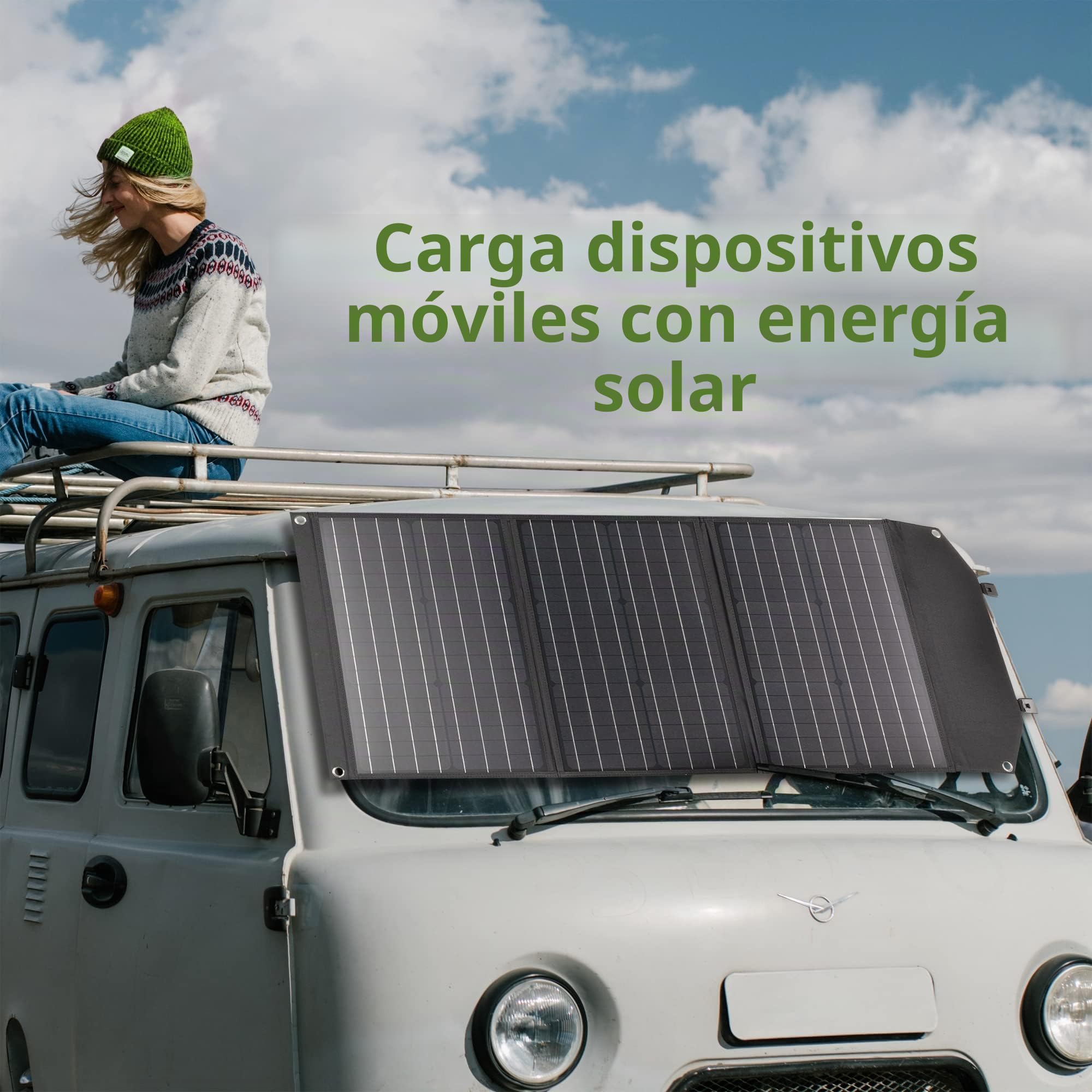 Bresser Cargador solar de 90 W con 1 CC y 3 puertos USB-A, incluye conector USB-A hembra con QC3.0 para carga rápida, panel solar como cargador para smartphones, estaciones de alimentación, etc.