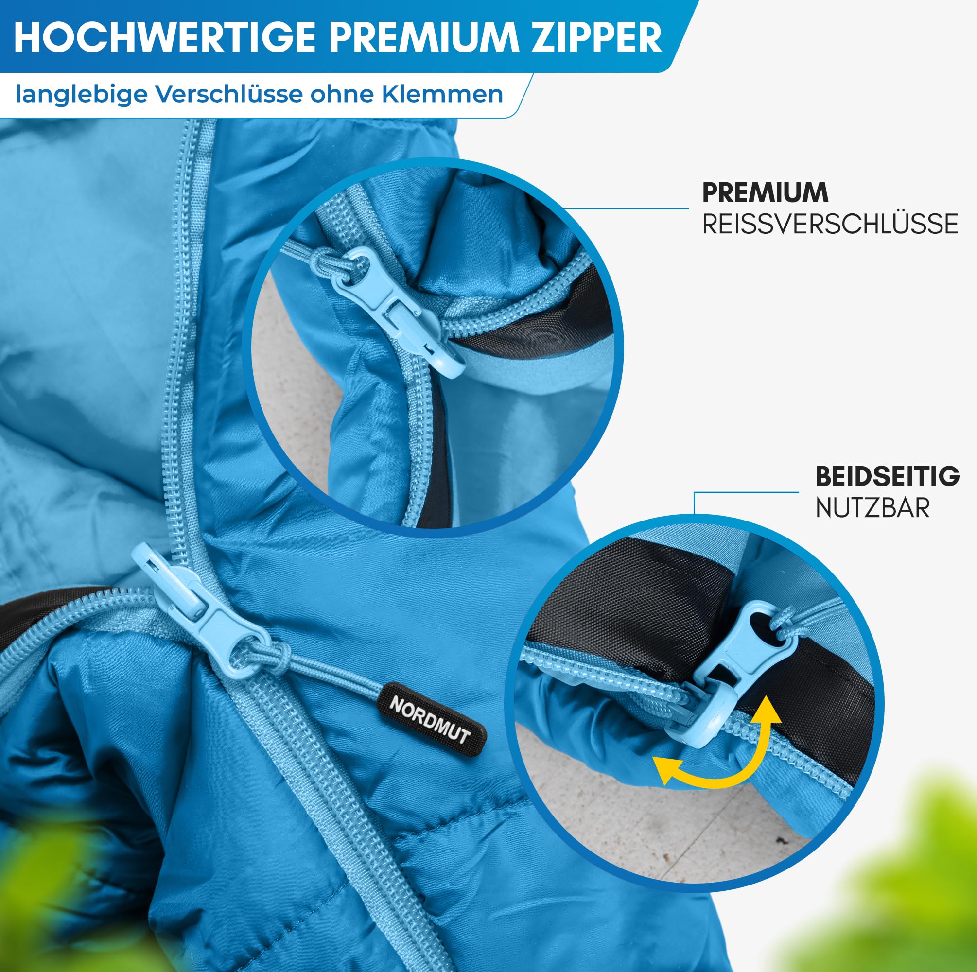 NORDMUT® Schlafsack Kinder mitwachsend für zuverlässigen Kälteschutz – Kinderschlafsack aus schadstofffreien Materialien – 3-Jahreszeiten Kinderschlafsack (200 GSM) für Outdoor Abenteuer