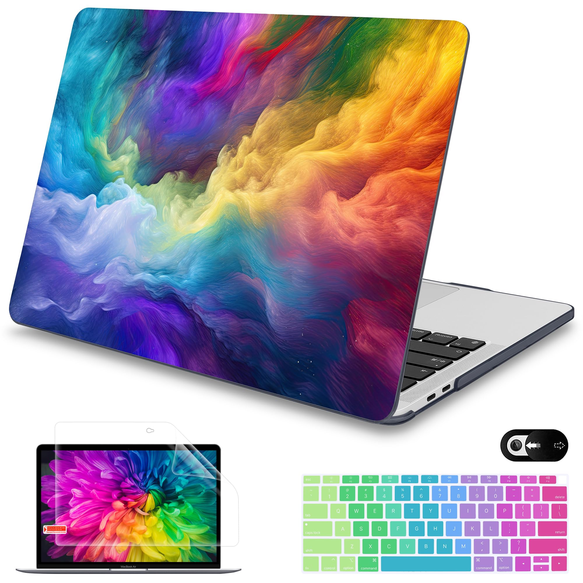 Mektron for MacBook Air 13 Case A1466/A1369 (2010-2017 Release), Snap-on Plastic Hard Shell Cover for MacBook Air 13.3 inch with Keyboard Cover,
