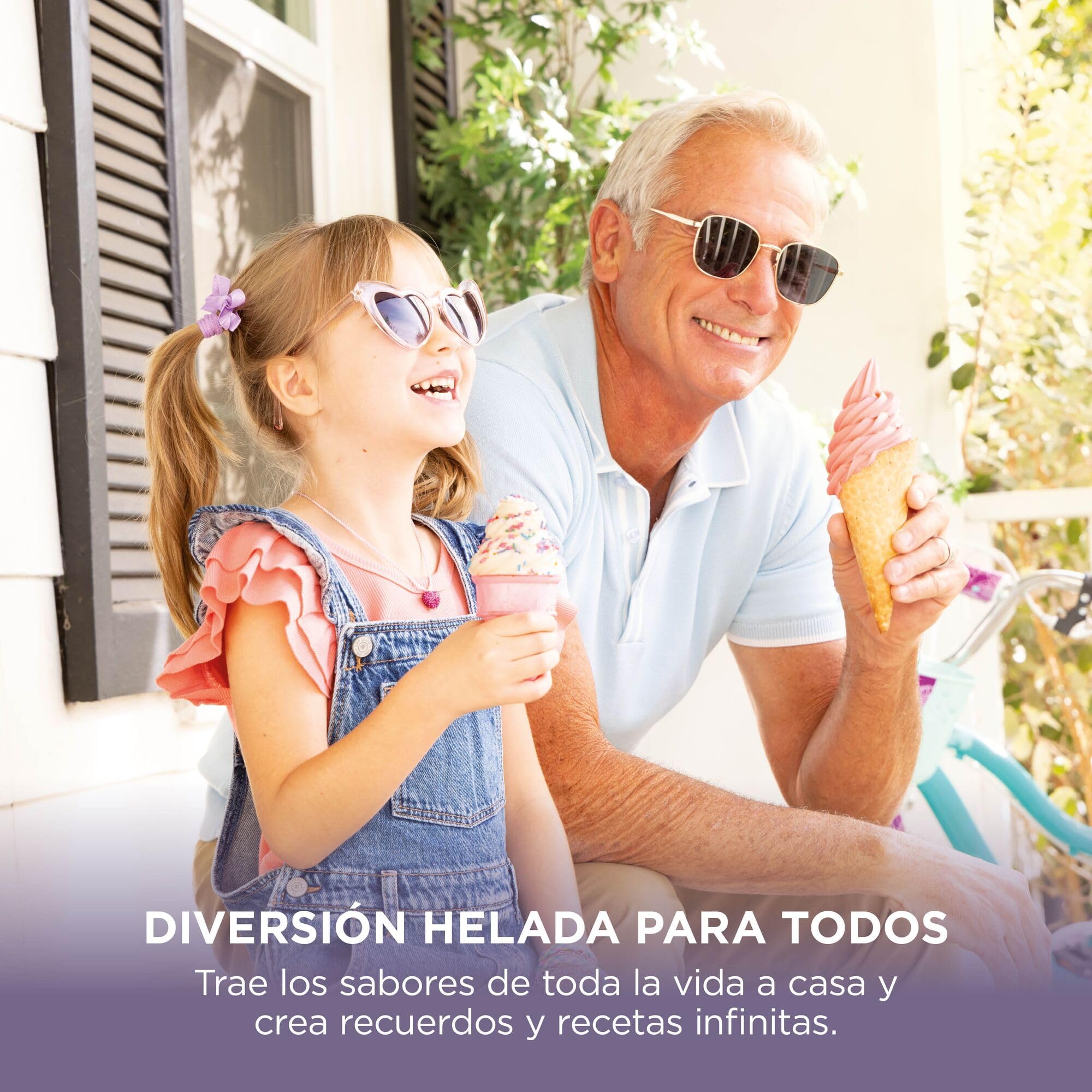 Ninja CREAMi Scoop & Swirl La heladera con 2 tarrinas y 13 funciones prepara helados, helados cremosos, gelatos, batidos y más, y cuenta con la opción de añadir extras, piedra/dorado, NC701EUSTGD