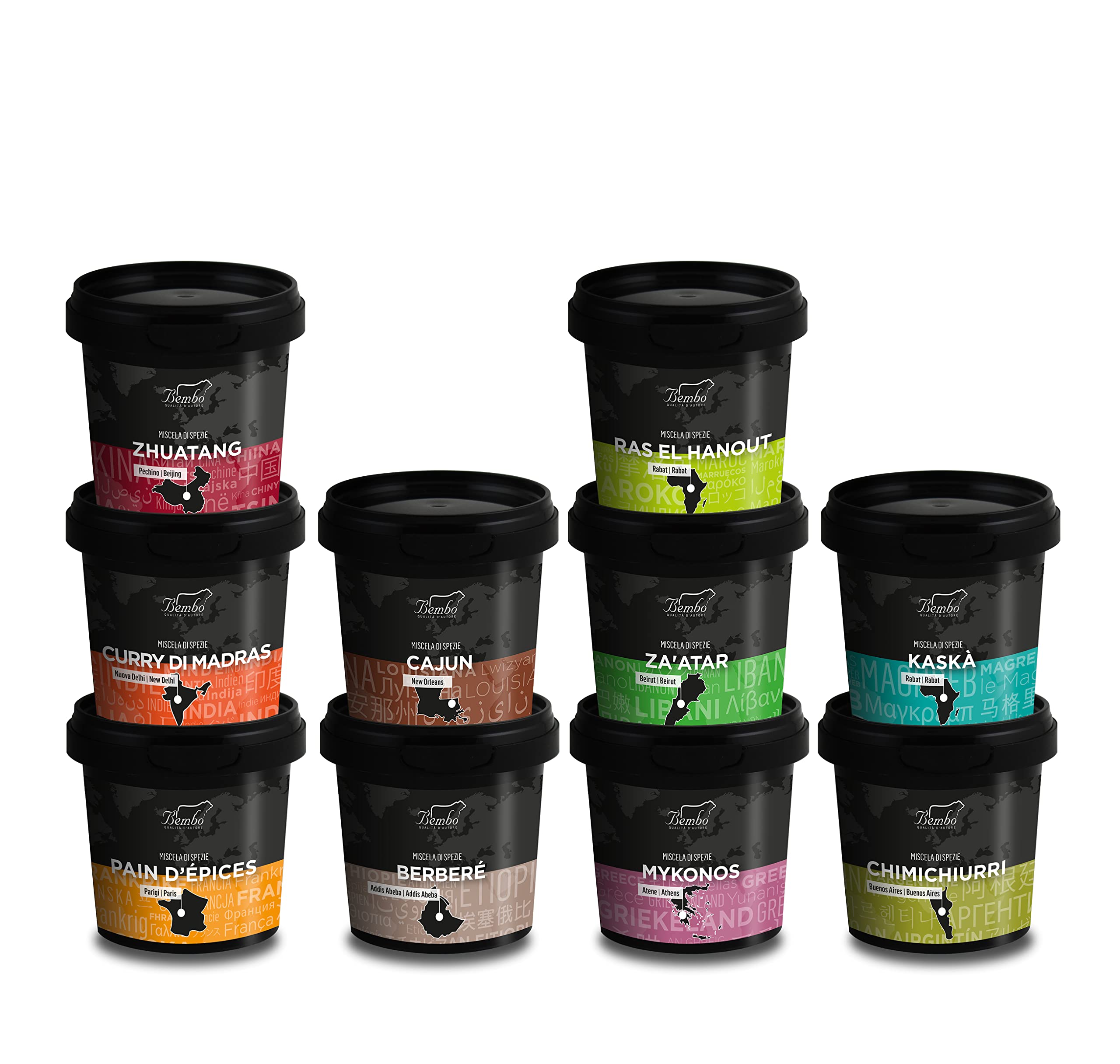 Bembo - Miscele di Spezie - Gran Degustazione - Spezie Gourmet - Le Miscele più Famose del Mondo - Idea Regalo Donna, Compleanno - Aromi e Spezie - Made in Italy