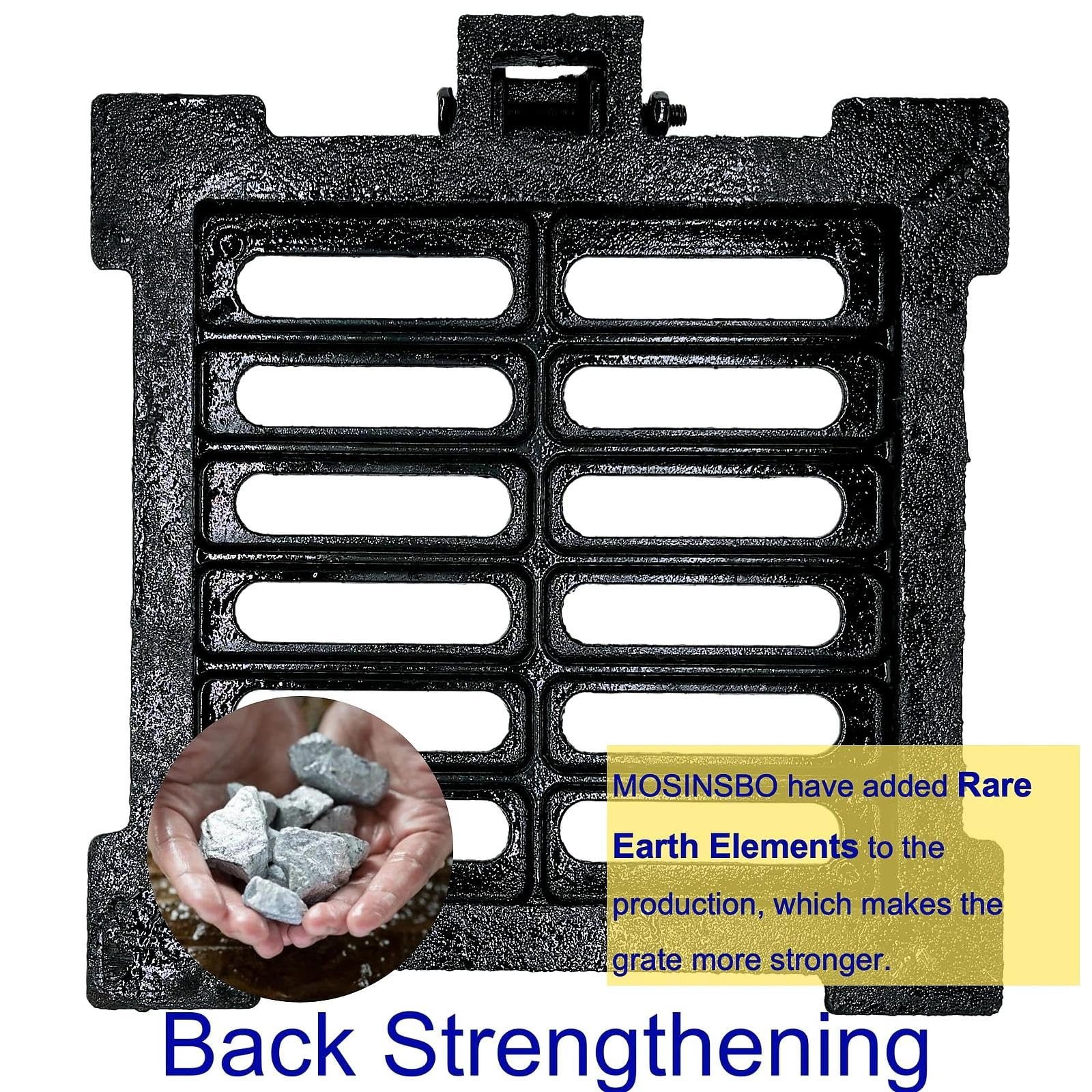 Grille de Drain avec Cadre en Fonte Ductile 230x230 mm Ouverture Libre, B125 Haute Résistance Carrée, Grille de Caniveau pour Allée et Cour, Dimensions Totales 325x300x40 mm