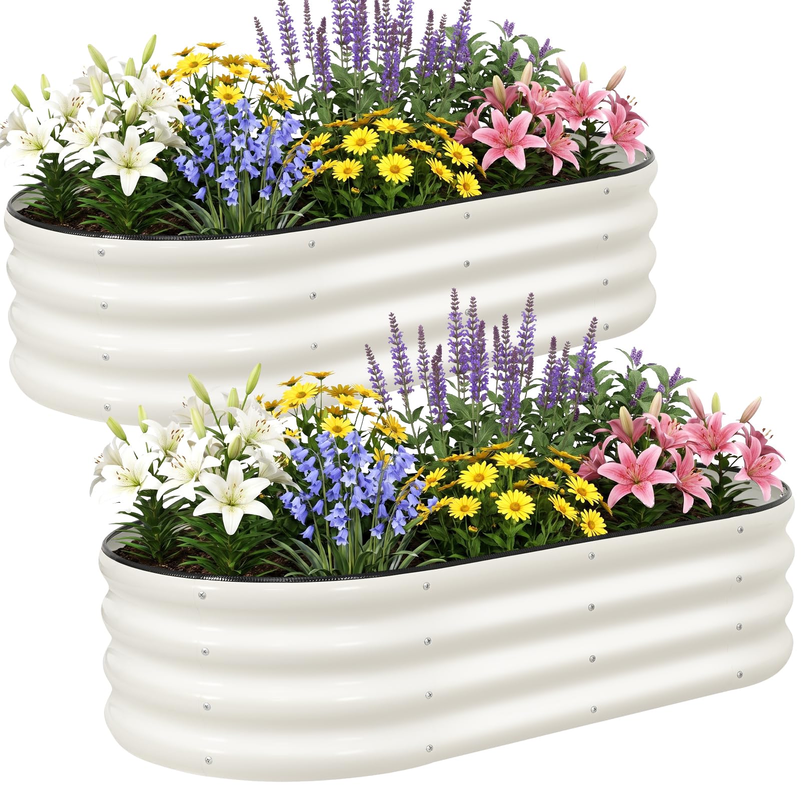 Galvanized Raised Garden Bed - 4x2FT Planter Box -16
