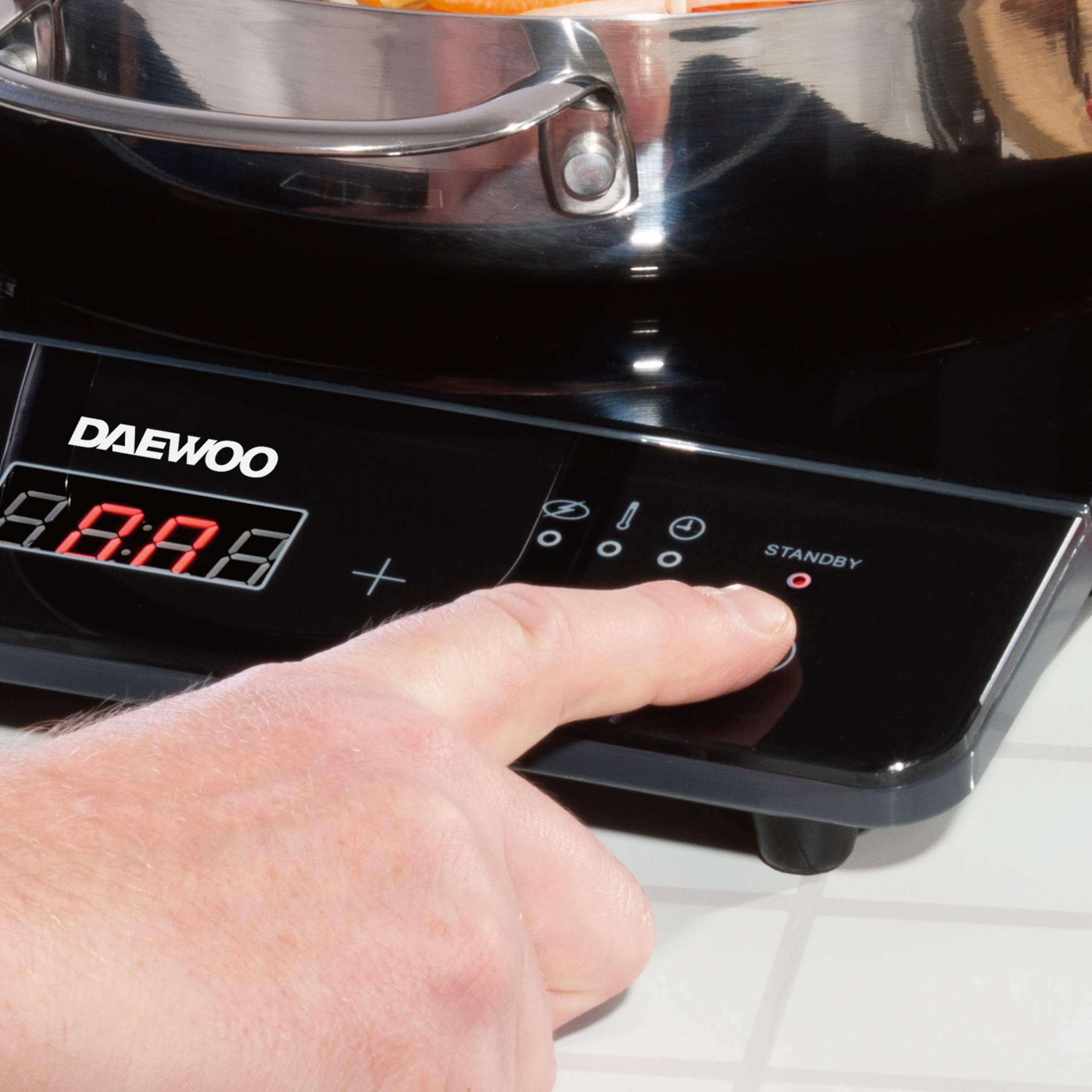 Daewoo 2000W Electric Single Induction Hob with BuiltIn Timer and