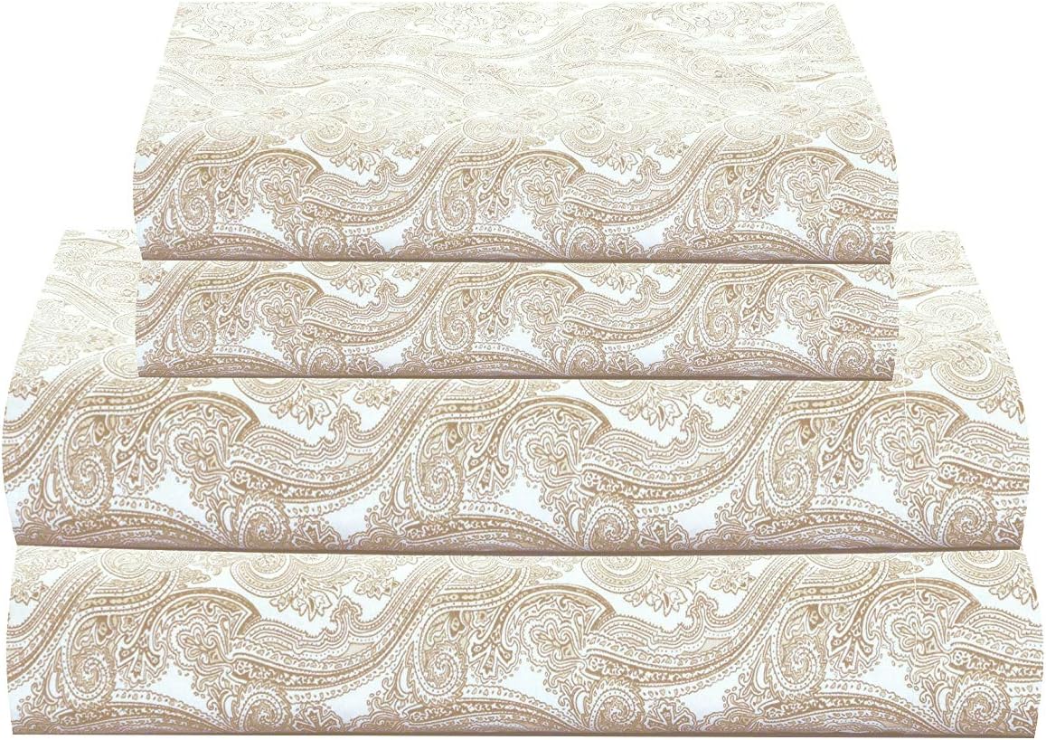 Feather & Stitch 100 Cotton King Size Sheet Set, 300 TC Breathable