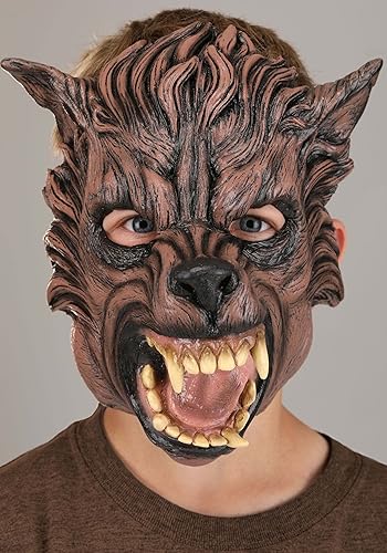 Miniatura 4 de Fun Costumes Máscaras inmortales de látex de lobo marrón, máscara de Halloween para adultos, máscara de hombre lobo aterradora para disfraz de