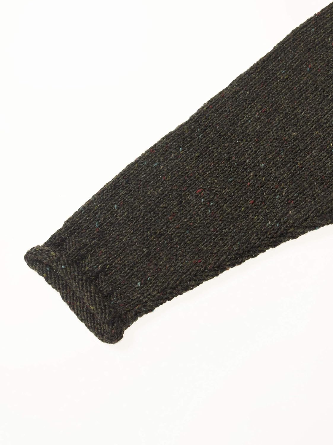 Aran Crafts Men's Irish Cable Knitted Curl Neck Sweater (100% Donegal Wool)