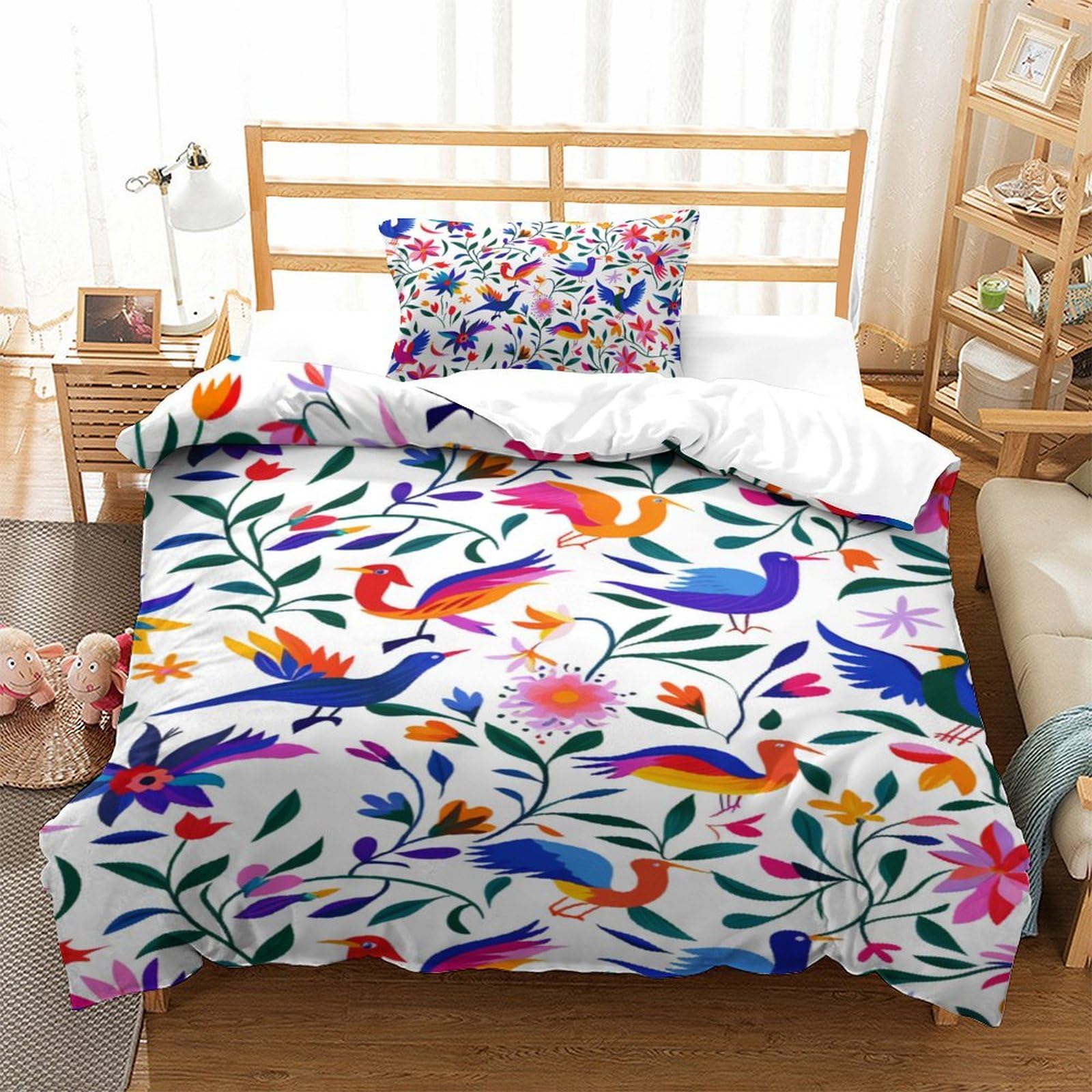 Housse de couette fleurs 135x200 pour cocooning et décoration de chambre adulte