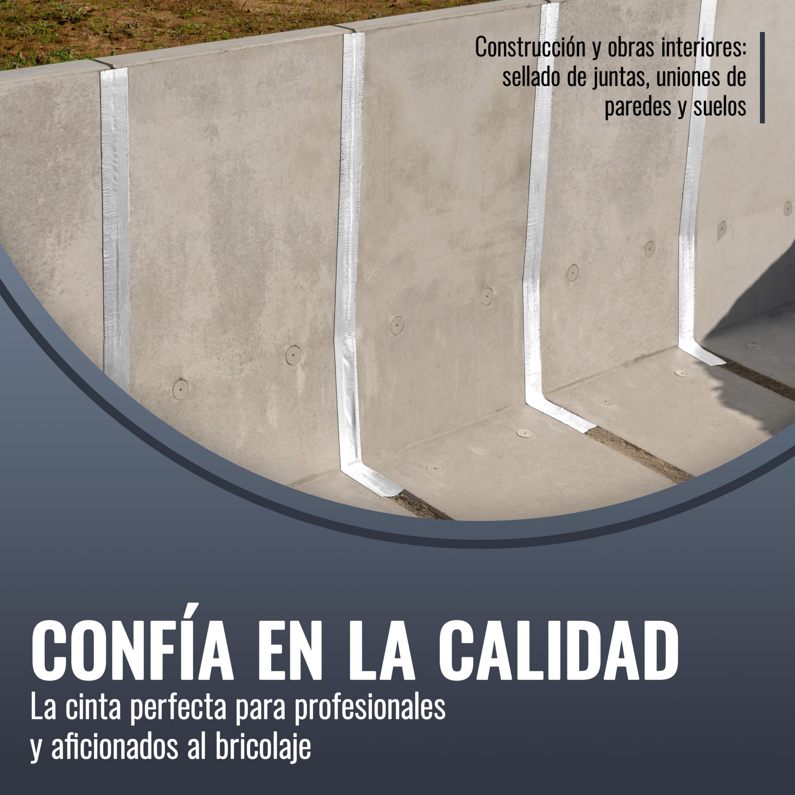 POPPSTAR Cinta butilo impermeable (15 cm - super ancho) cinta de goma de butilo con papel de aluminio (5m de longitud) autoadhesiva y selladora