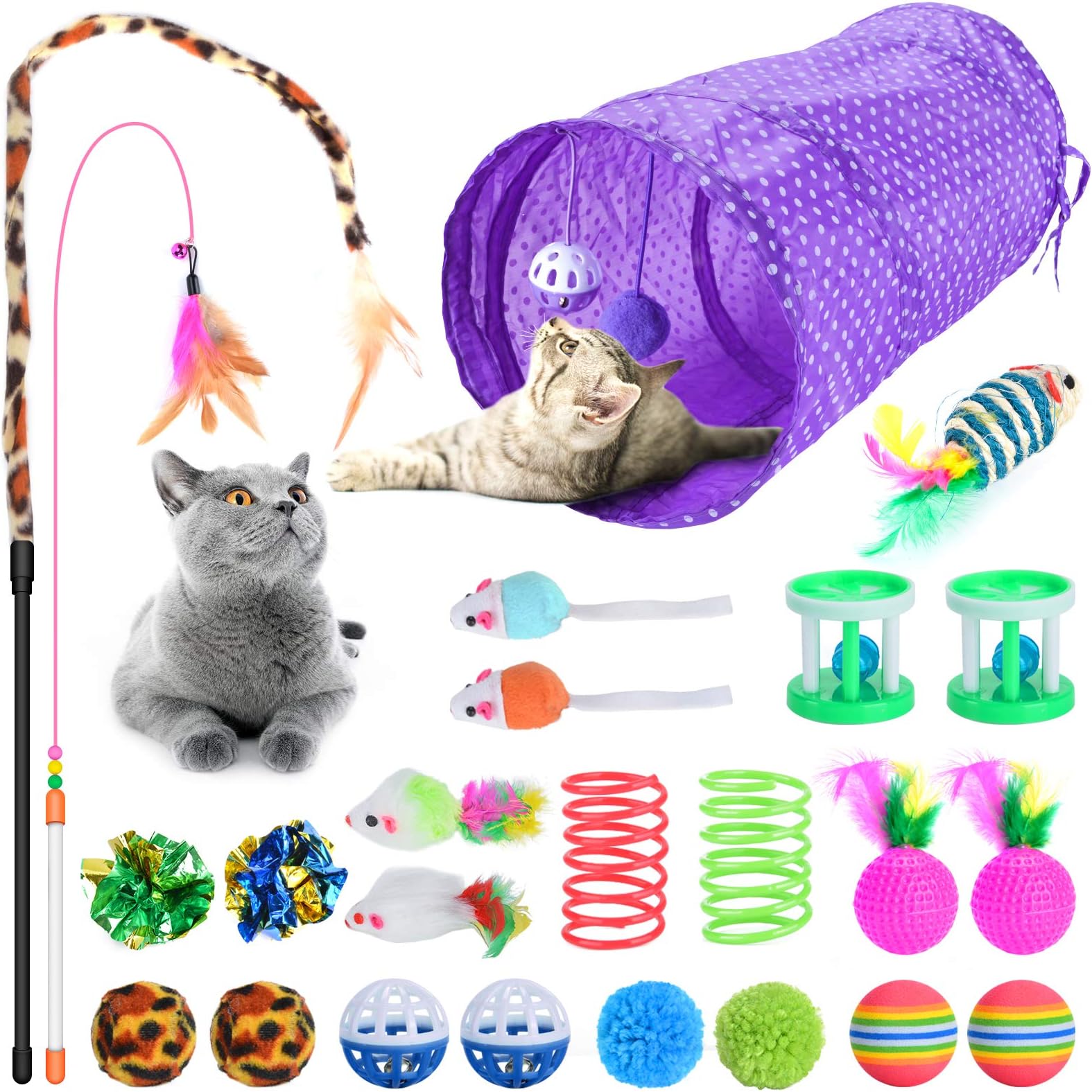 Lot de 33 jouets interactifs pour chat d