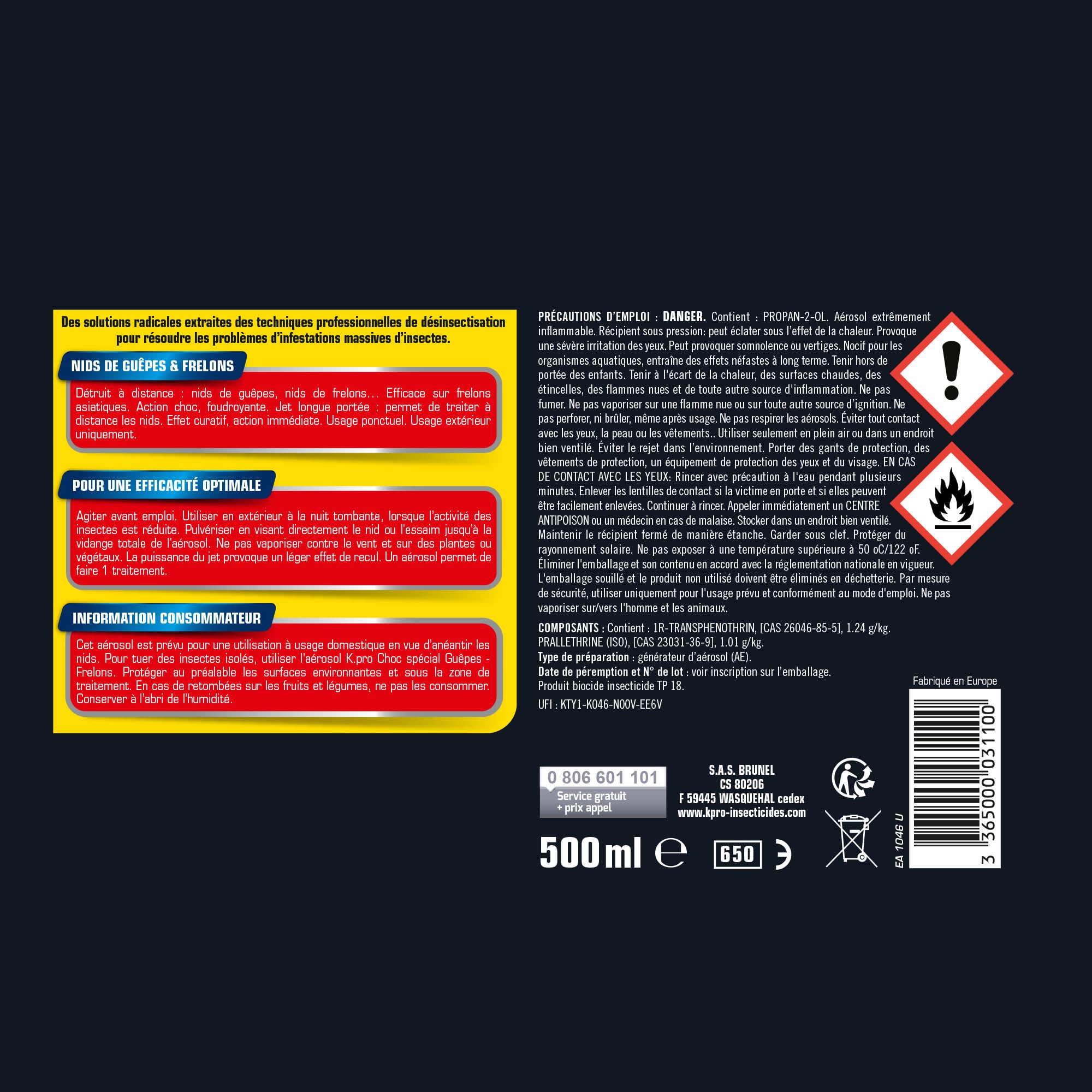 Kapo 3110 aerosol Guepes Foudroyant Longue portee – – Juego de 3