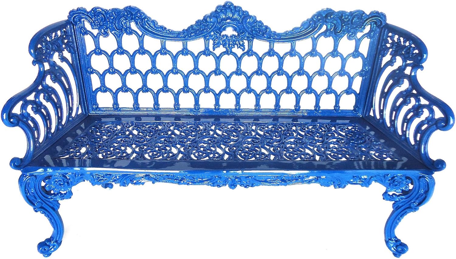 Dauphine Bench, Blue, Outdoor Benches, Made in the USA