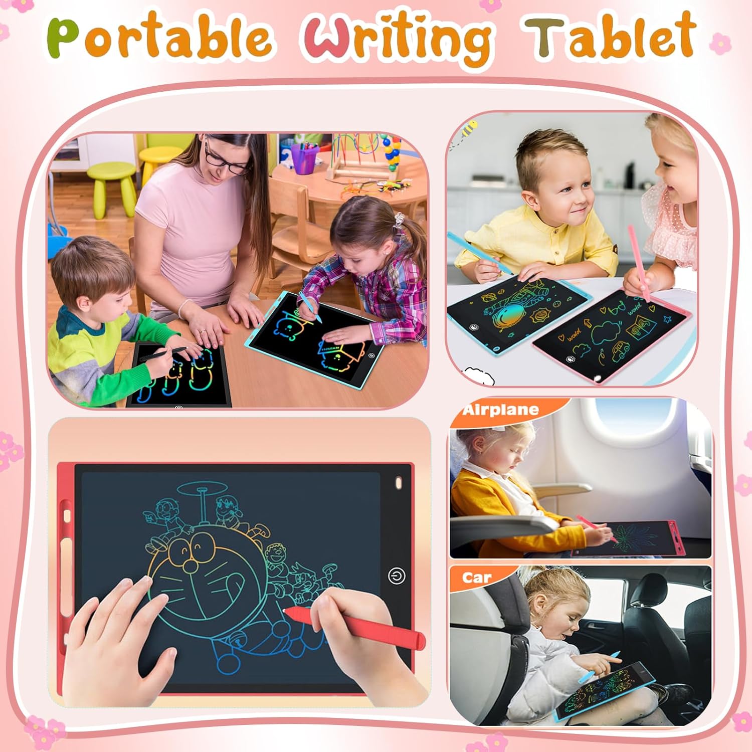 LCD Writing Tablet 4PC 8.5 Inch Colorful Screen Ding Tablet, Doodle