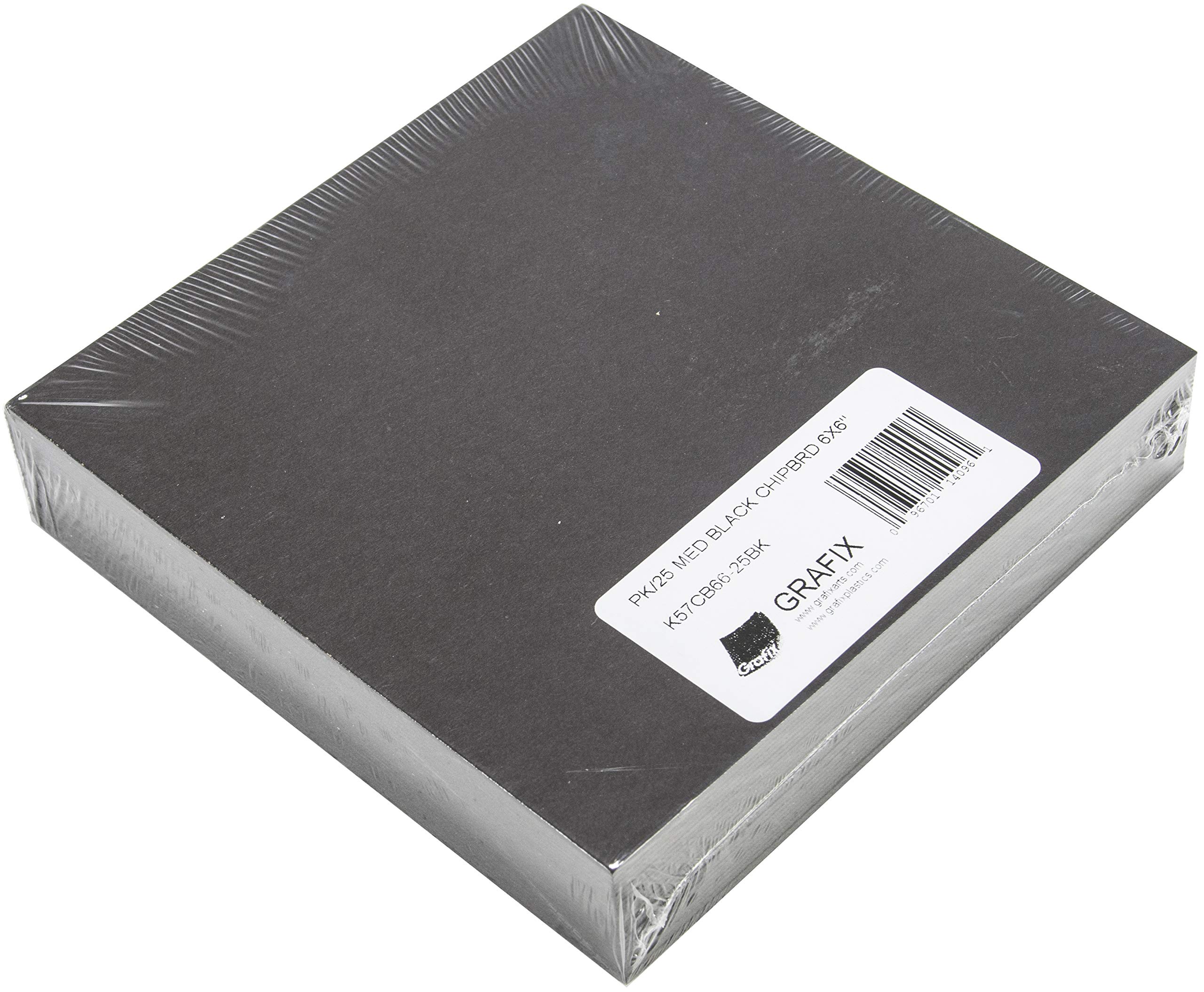 Grafix Medium Weight Chipboard Sheets 6"X6" 25/Pkg-Black