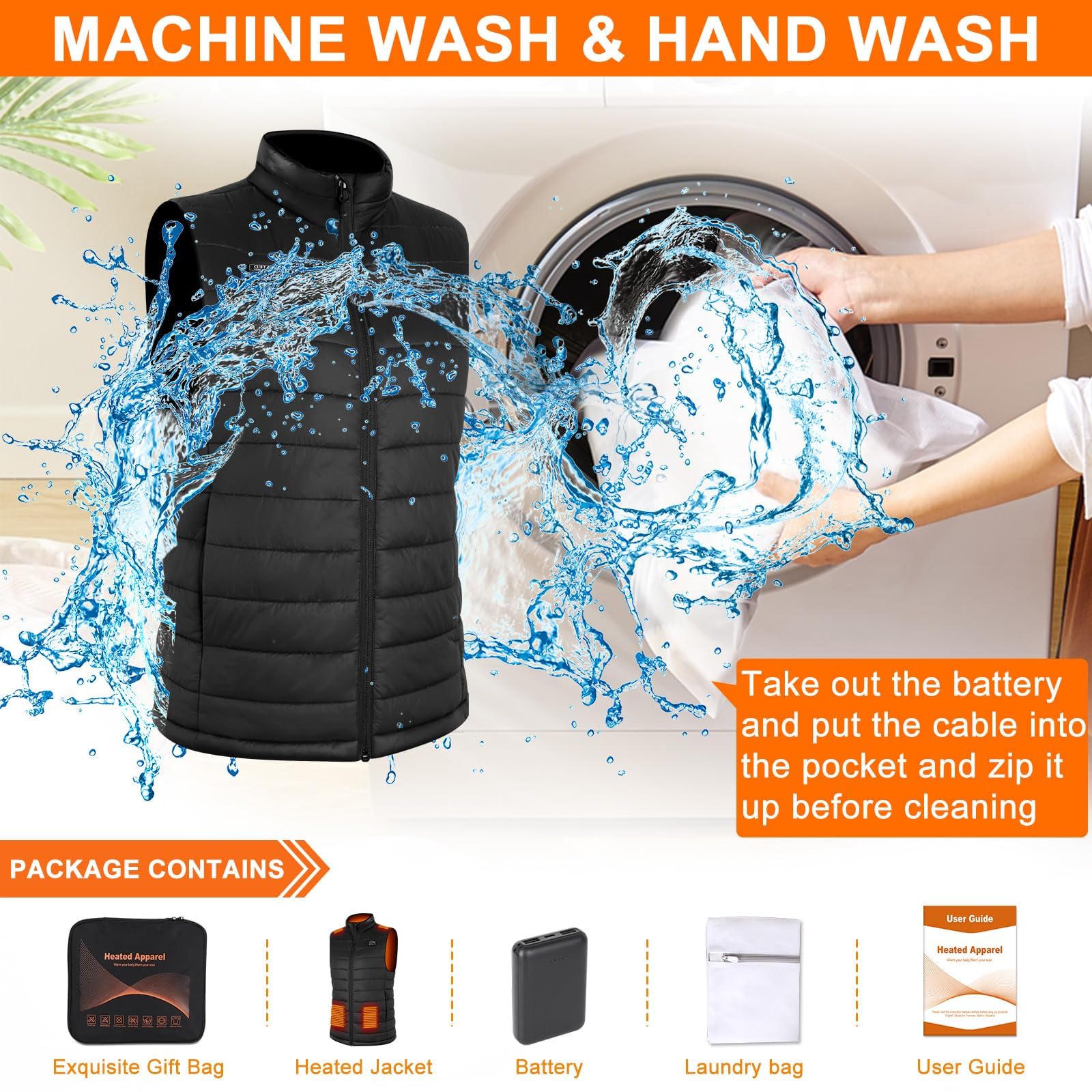 Amiable Chaleco Calefactable mujer,chaleco calefactor Mujer eléctrico material super caliente con Batería Recargable de 10000mAh,15 Zonas de Calefacción para Deportes al Aire Libre y Esquí