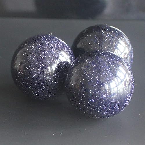 Bola de esfera de oro azul de cuarzo de 1.181 in con piedras preciosas de cristal curativo para chakras, manualidades de Reiki