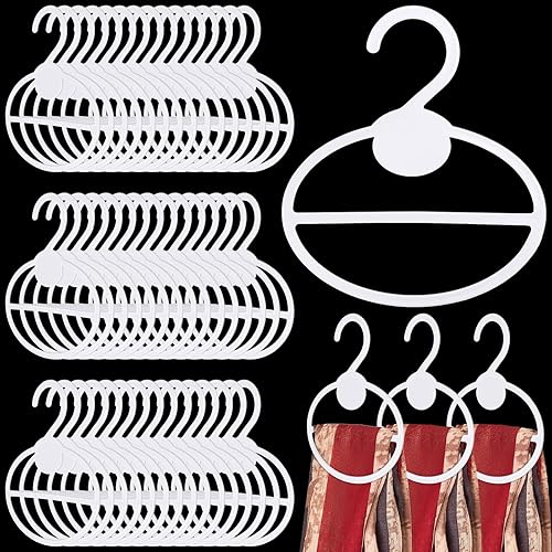 Miniatura 8 de 50 piezas de bufanda negra para bufandas, organizador de bufandas de plástico, organizador de bufandas para ahorrar espacio, colgador de ropa para