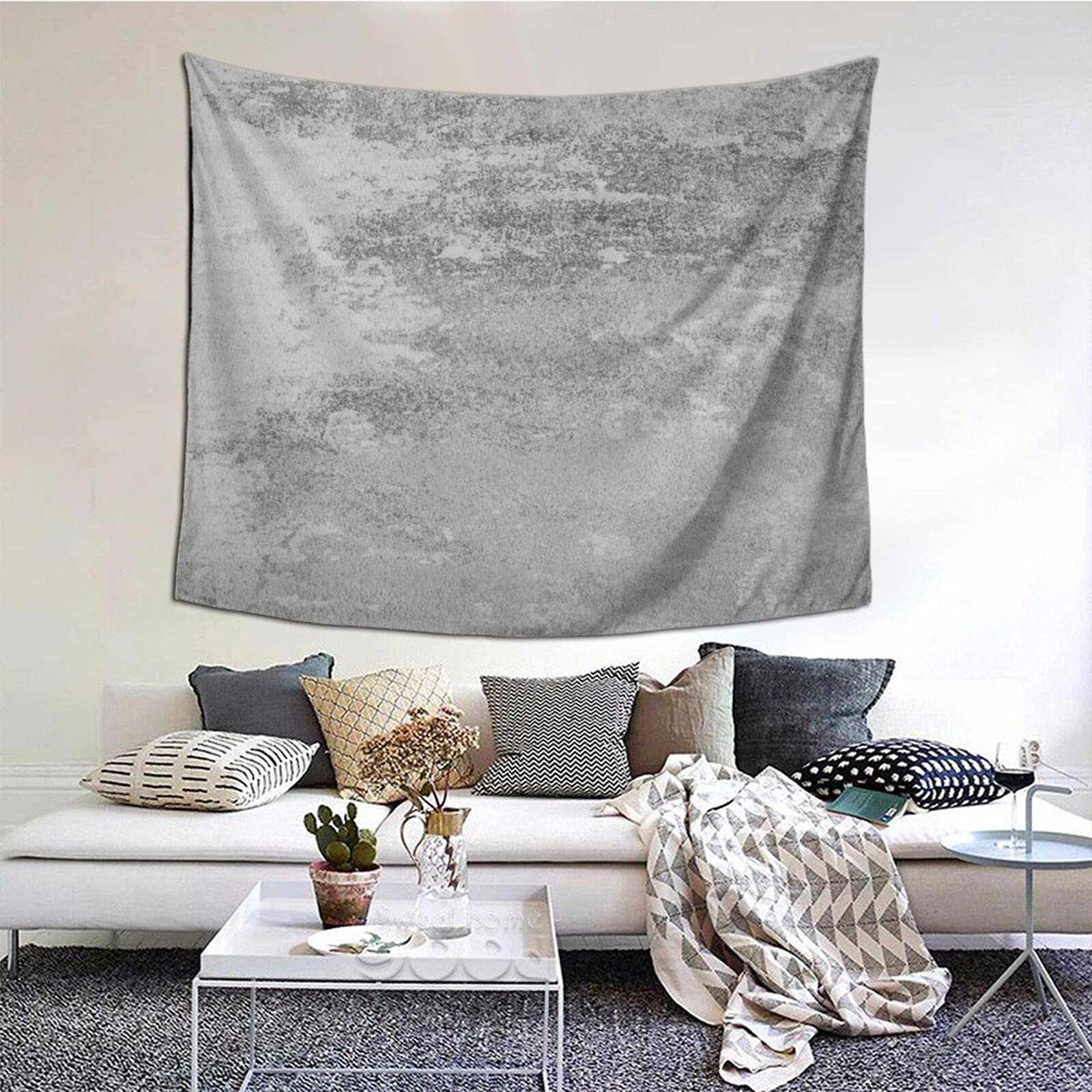 Amazon.co.jp: シンプルコンクリートタペストリー壁掛けウォールアート