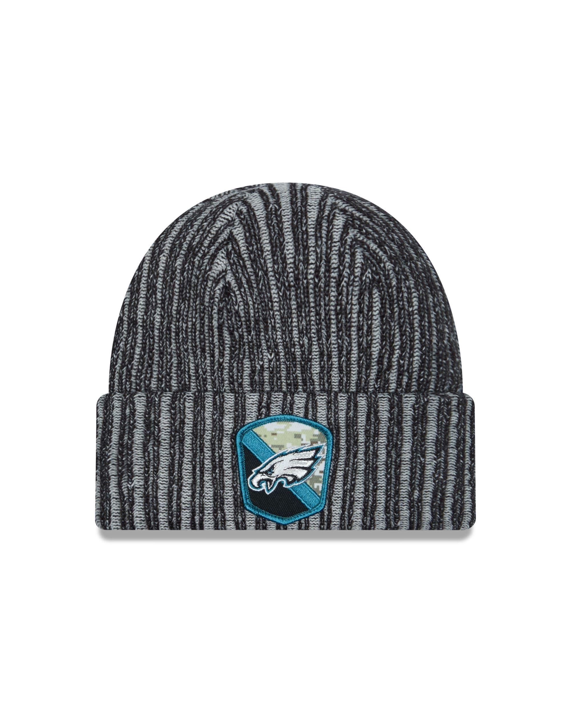 New Era Philadelphia Eagles NFL Salute to Service 2023 Black Cuff Knit Beanie