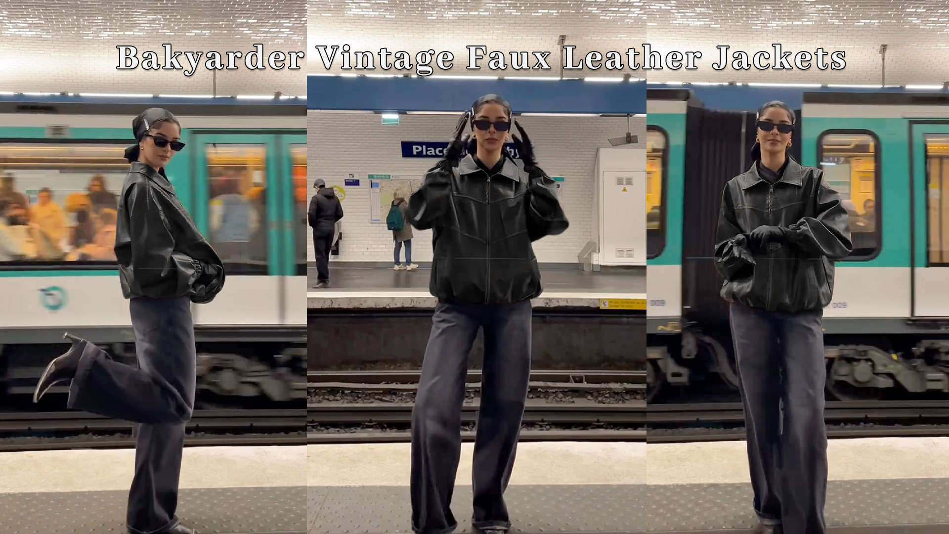 Bakyarder Womens Oversized Y2K Faux Leather Jackets Vintage Plus