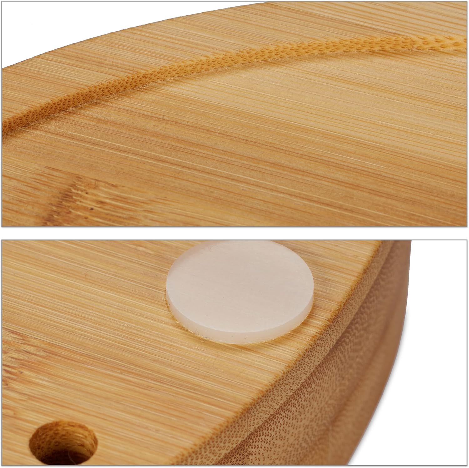 Relaxdays Cheese Board with Cheese Knife Set, HD 4 x 33 cm, Swivel Cheese Plate, 4 Piece Cheese Cutlery, Bamboo & Stainless Steel, Natural