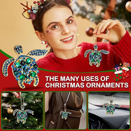 Miniatura 4 de Regalos de tortuga marina para mujer, decoración de tortuga marina, adorno de Navidad para colgar en el árbol de Navidad