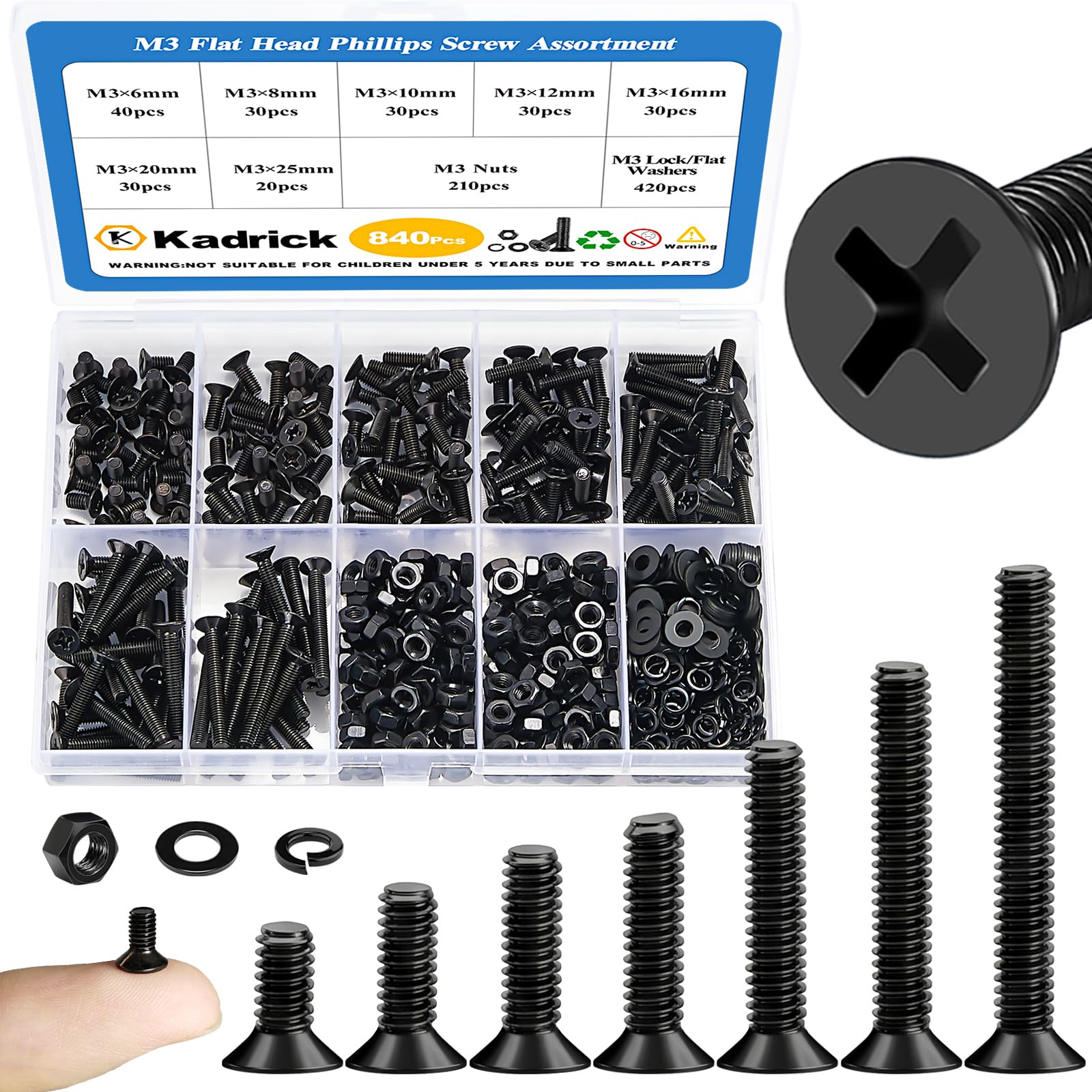 Stainless Steel Screw Assortment Kit - 920 Pcs #4-40 to #10-24 -22 Stainless Steel Screw Assortment Kit - 920 Pcs #4-40 to #10-24 -22