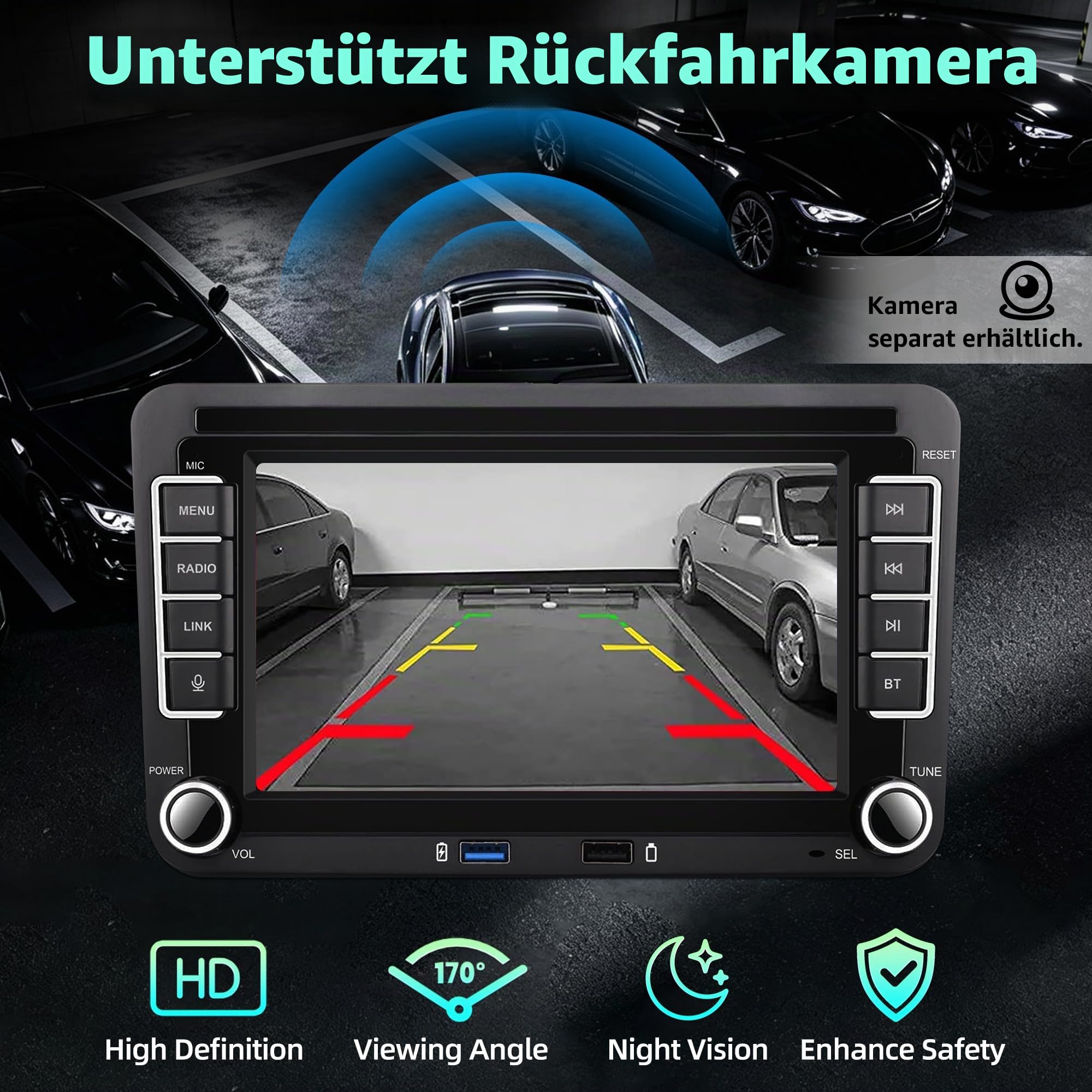 VW Autoradio Carplay mit 7" Bildschirm für VW Golf 5 6 Polo 6r T5