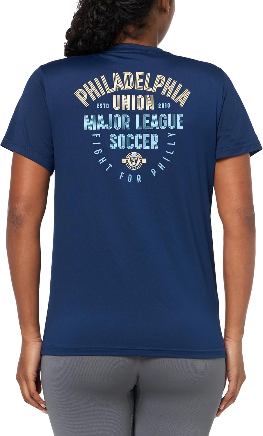 adidas Womens Philadelphia Union MLS Short Sleeve T-Shirt - Image 2