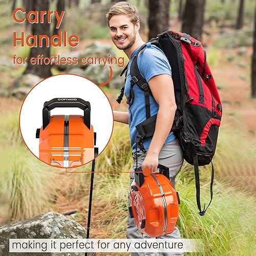 Miniatura 5 de Estufa de campamento de propano de 2 quemadores de 20,000 BTUs, estufa de campamento plegable portátil con quemadores ajustables, regulador y bolsa