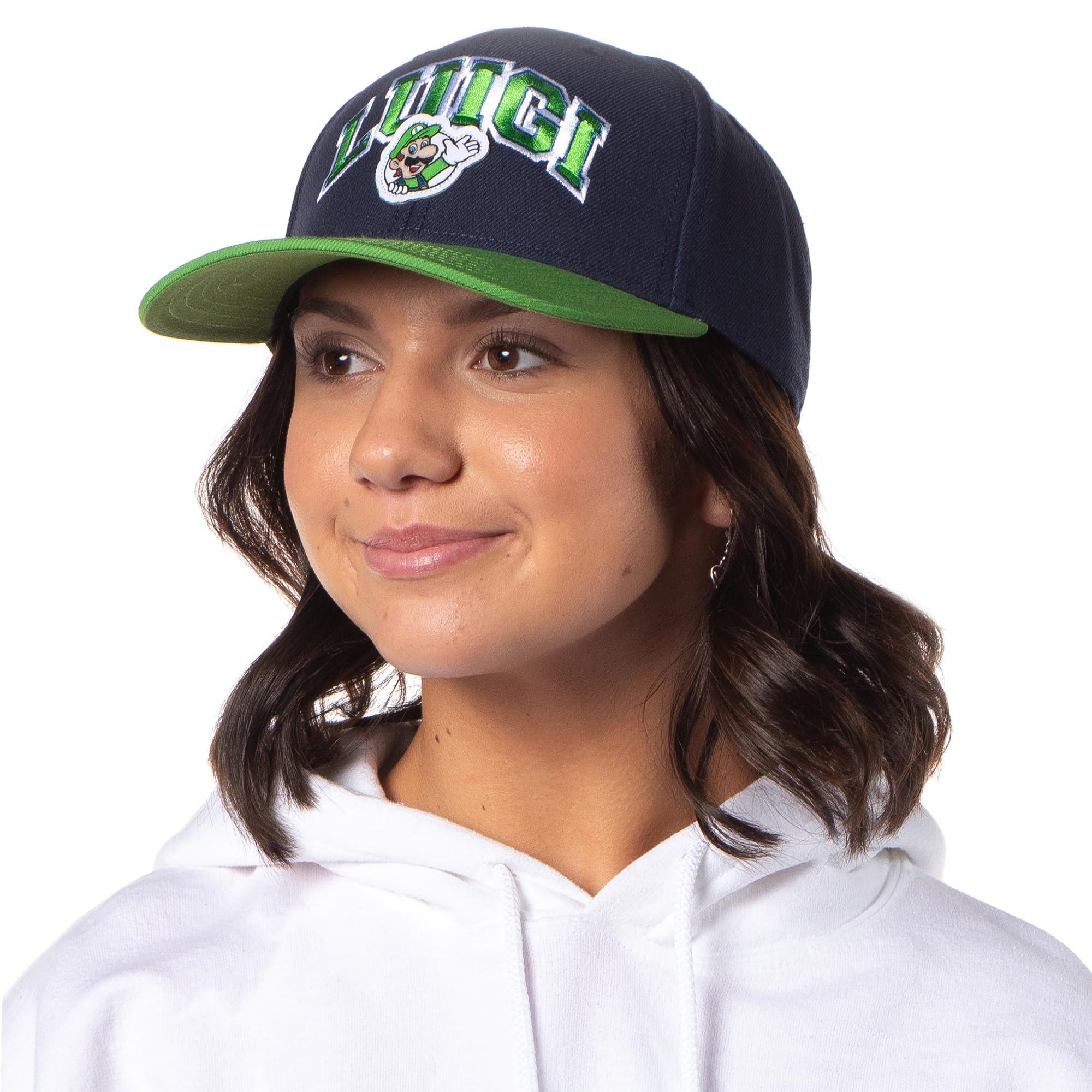 Nintendo Super Mario Luigi OSFM - Gorra ajustable con diseño bordado para adulto, Luigi, talla única